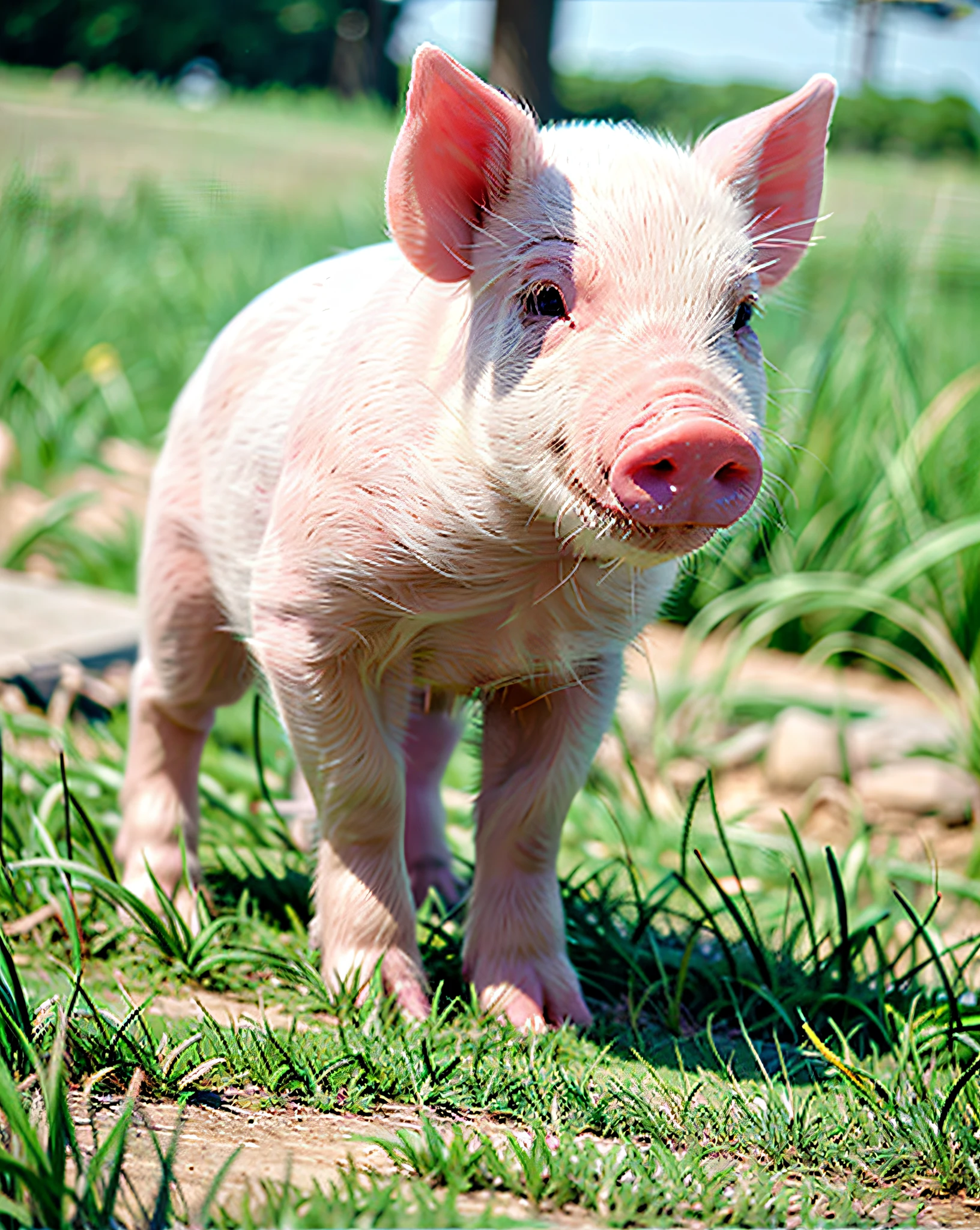 a pink pig on the grass,  ultimatepinkpig