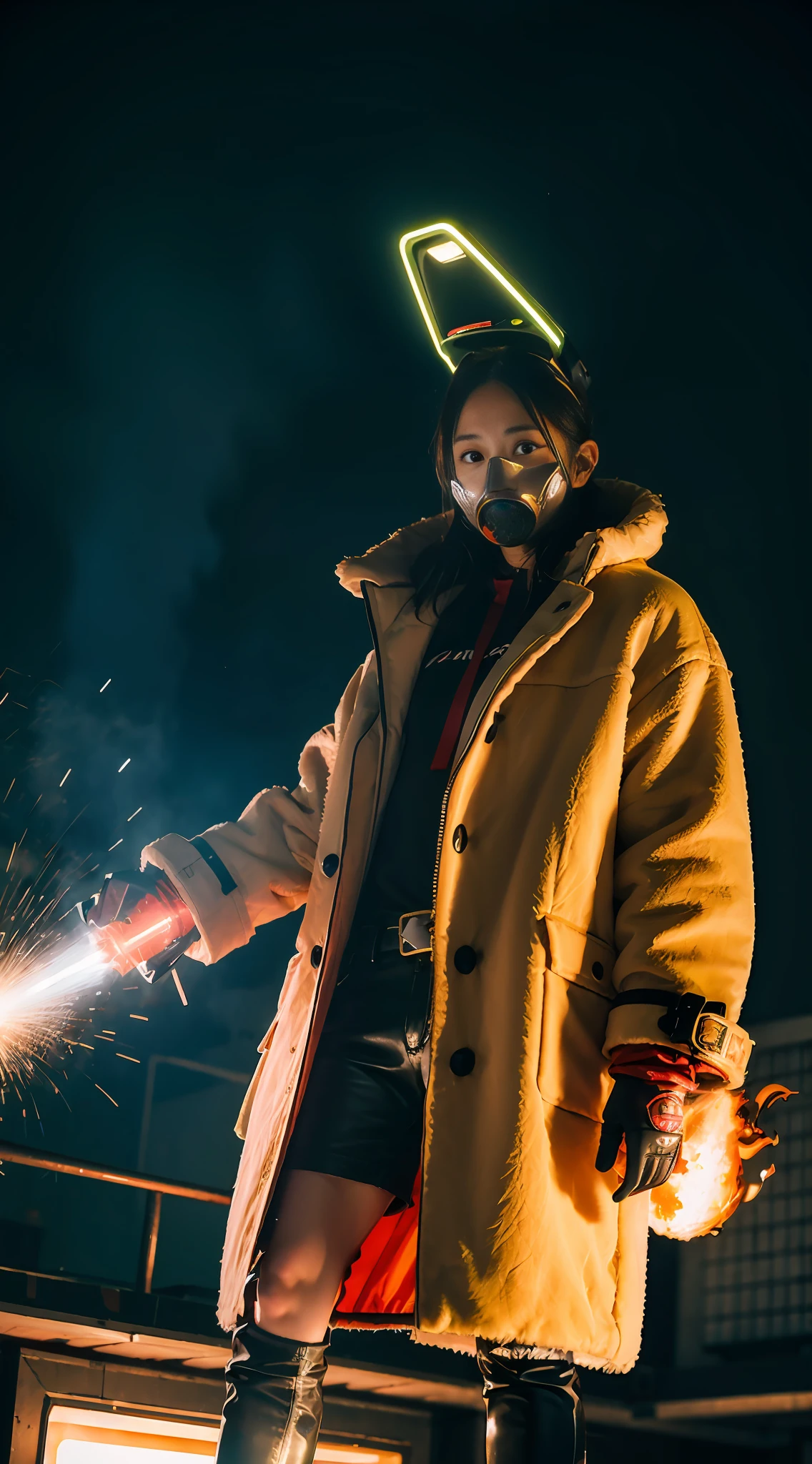 Large glowing headgear