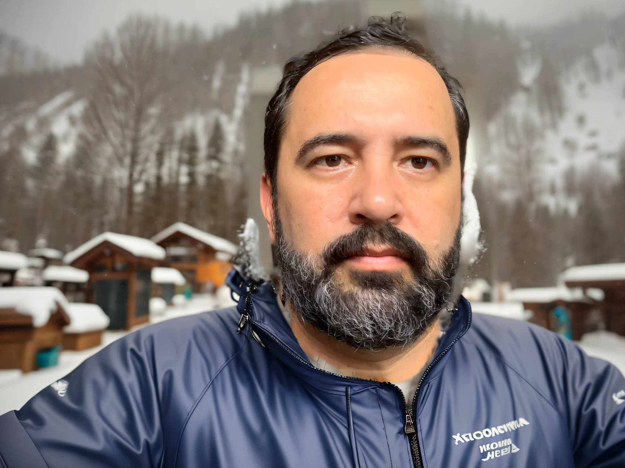 on a mountain covered in snow, snow, a waterproof silver ski jumpsuit at a ski resort, smiling, posing,