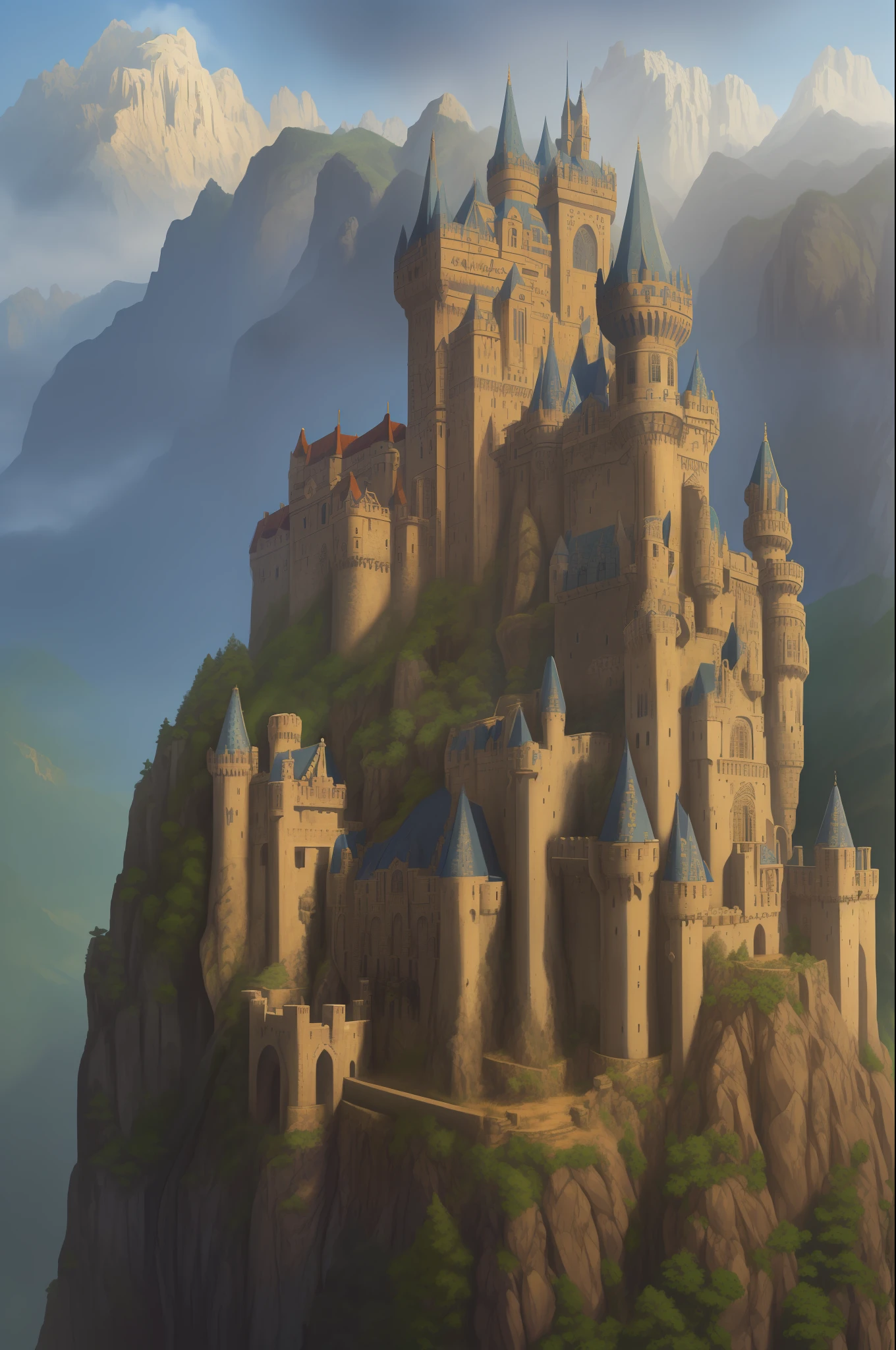 A forbidden castle high up in the mountains, pixel art, (intricate details:1.12), hdr, (intricate details, hyperdetailed:1.15), (natural skin texture, hyperrealism, soft light, sharp:1.2), game art, key visual, surreal