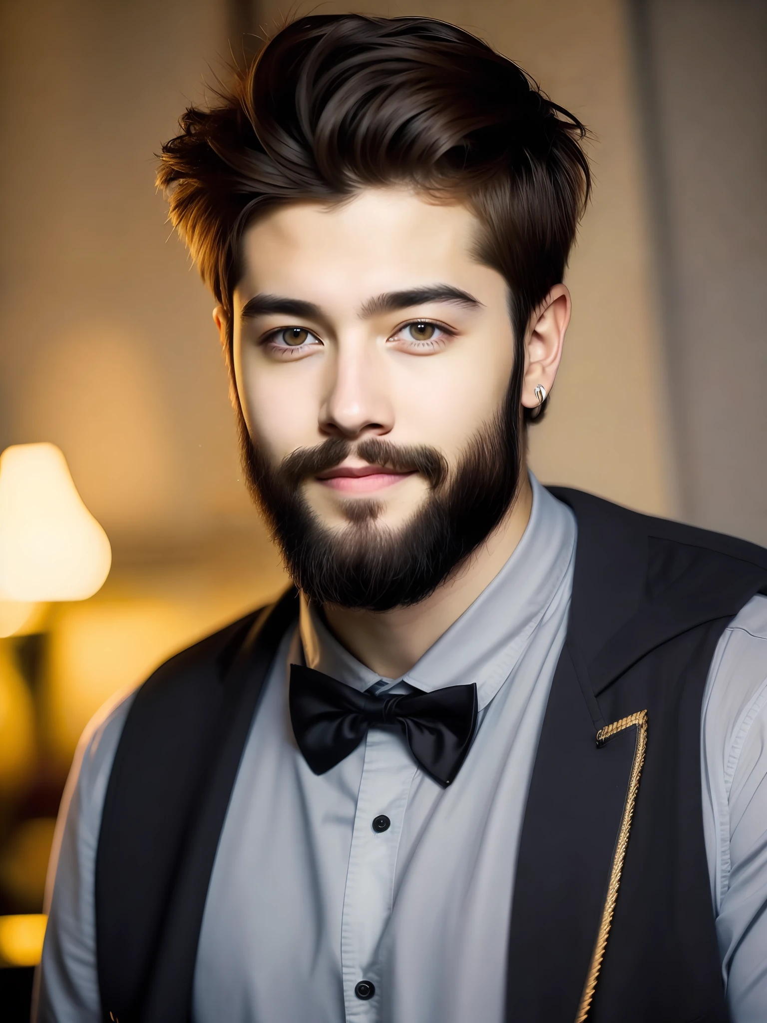 A 20-year-old with a beard at a party