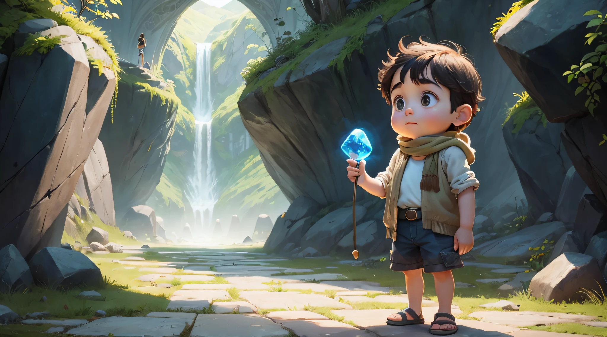 Child with a stone in hand, pixar style sequence of this image
with a man --auto --s2
