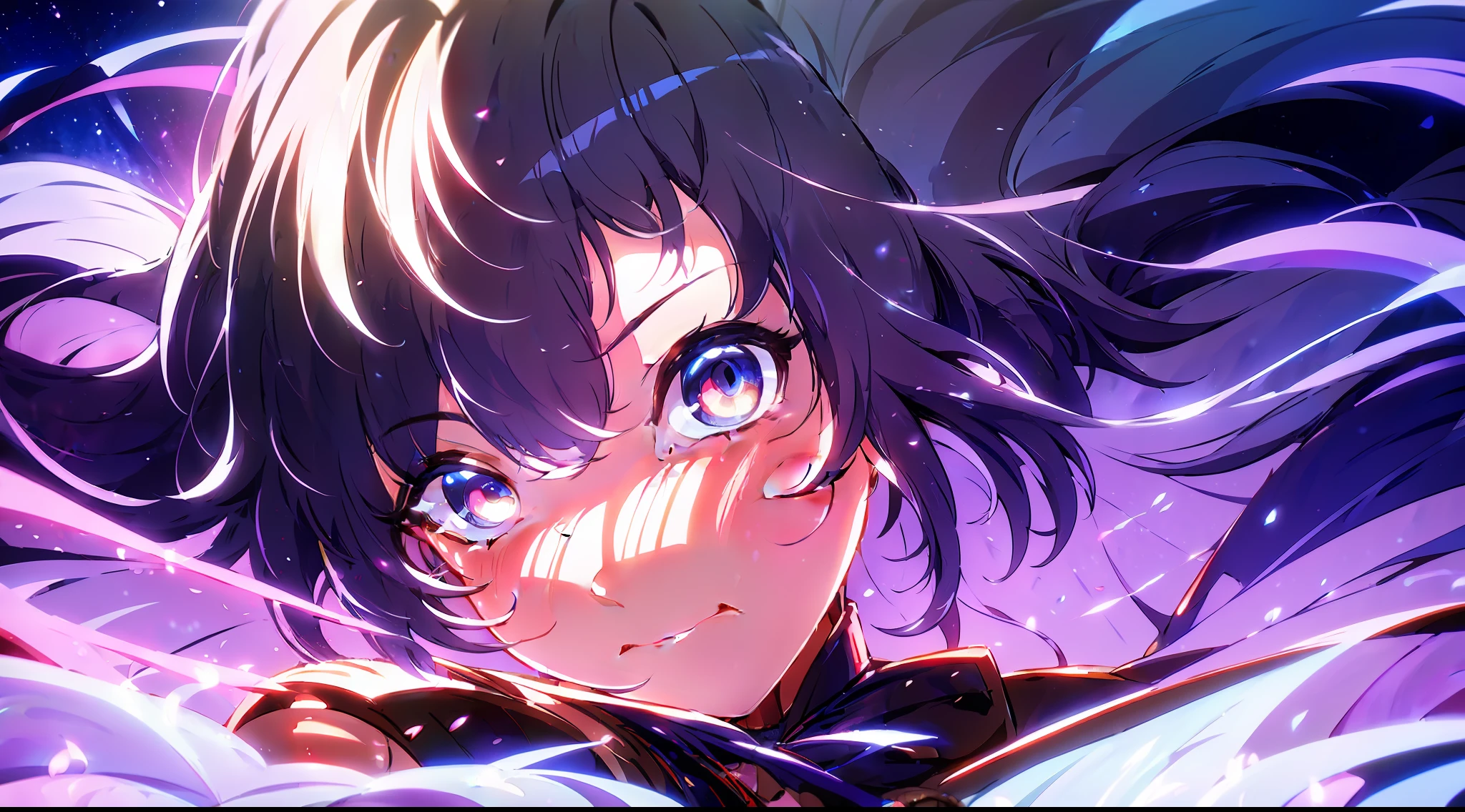 anime frame, fighting, powers, magic,princess,knight,Fire,highly detailed,masterpiece,illustration,black ribbon,beautiful detailed glow,hairs between eyes,bowties,best quality,extremely detailed CG unity 8k wallpaper,beautiful detailed white gloves,side blunt bangs,{{{streaked hair}}},blood on face,blush,WAR,(masterpiece, best quality, ultra-detailed, fantasy, illustration:1.3), elaborate features, beyond reality,  (multicolored hair,  sidelighting, lustrous skin:1.2), {{best quality}}, {{masterpiece}}, {{ultra-detailed}}, {illustration}, {detailed light}, {an extremely delicate and beautiful}, messy floating hair, colored inner hair, Starry sky adorns hair, depth of field