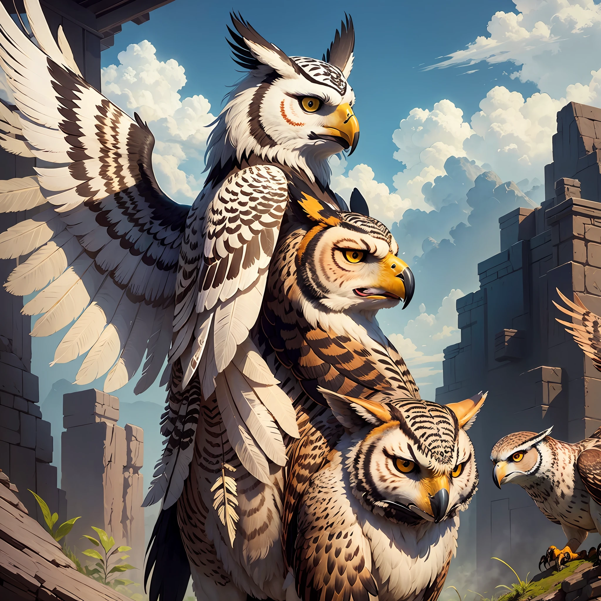 Tribal Indian toten with wolf, owl, turtle eagle --auto --s2
