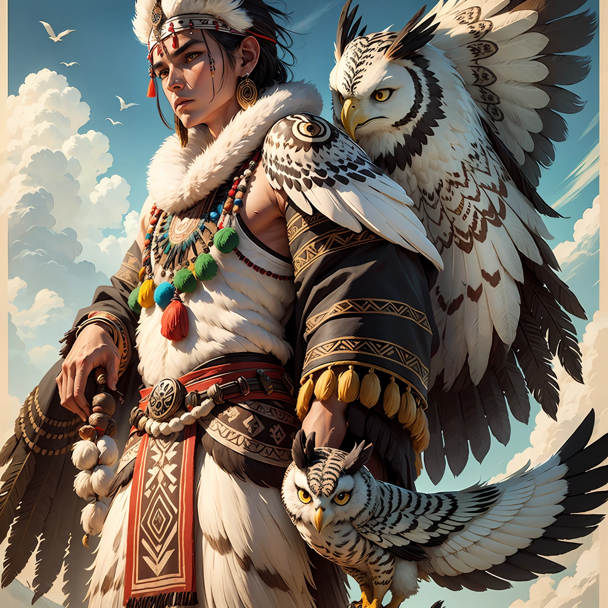Tribal Indian toten with wolf, owl, turtle eagle --auto --s2