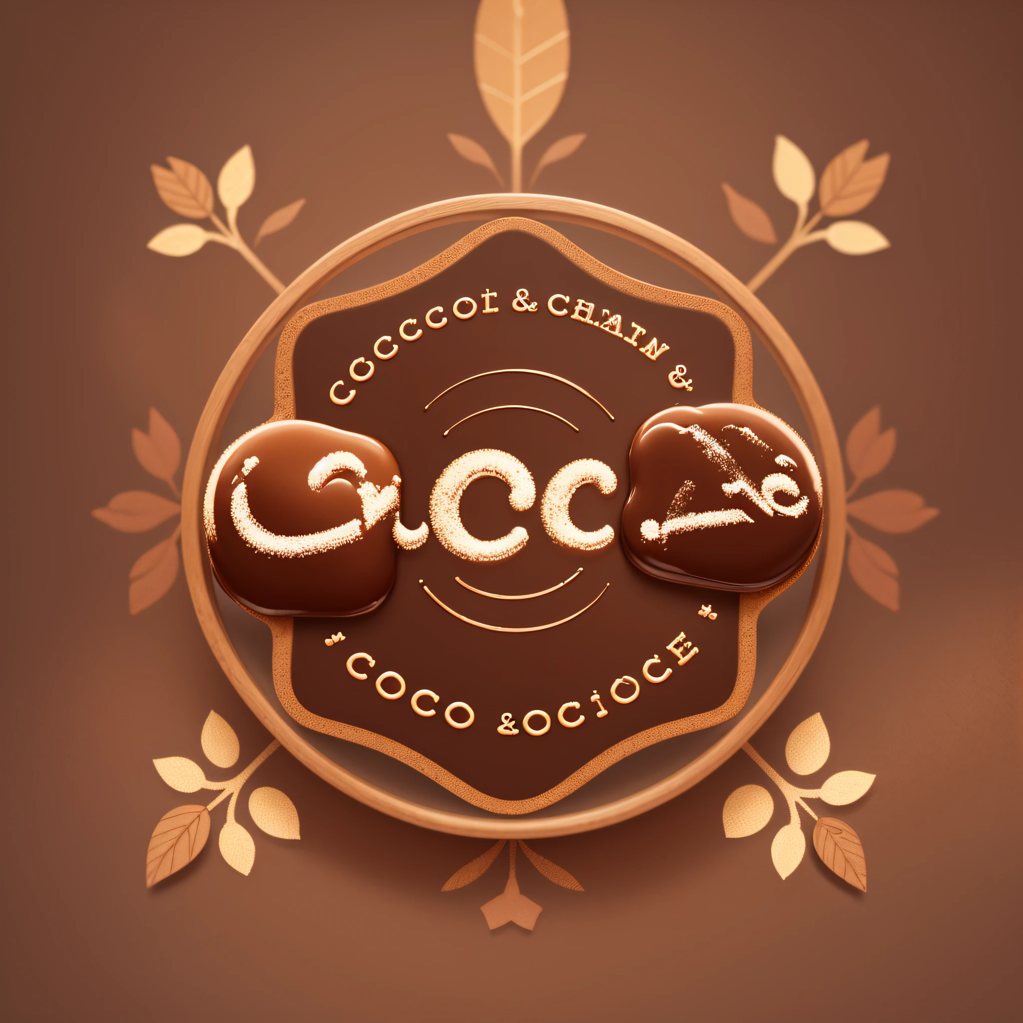 Logo, written "Cocoa & Cinnamon", logo, confectionery, cute, --auto --s2
