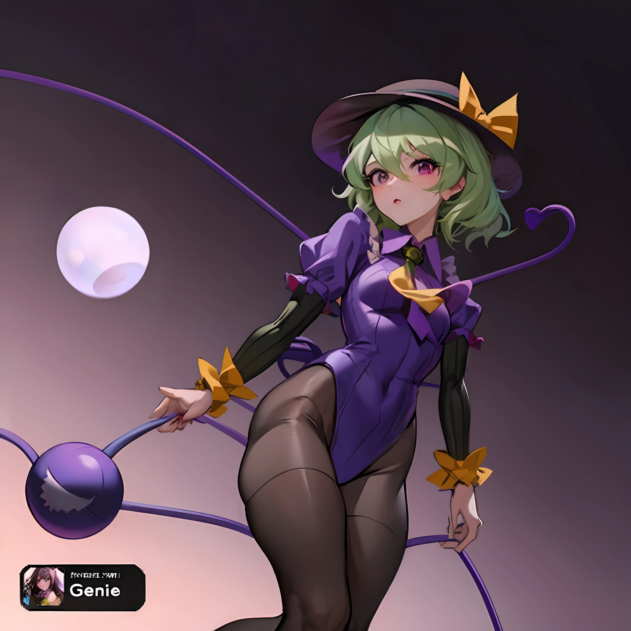 anime girl with green hair and a purple outfit holding a ball, witch girl, made with anime painter studio, flirty anime witch casting magic, krenz cushart and artgerm, painted in anime painter studio, cushart krenz key art feminine, extremely detailed artgerm, cushart kenz, mechanized witch girl, ayaka genshin impact