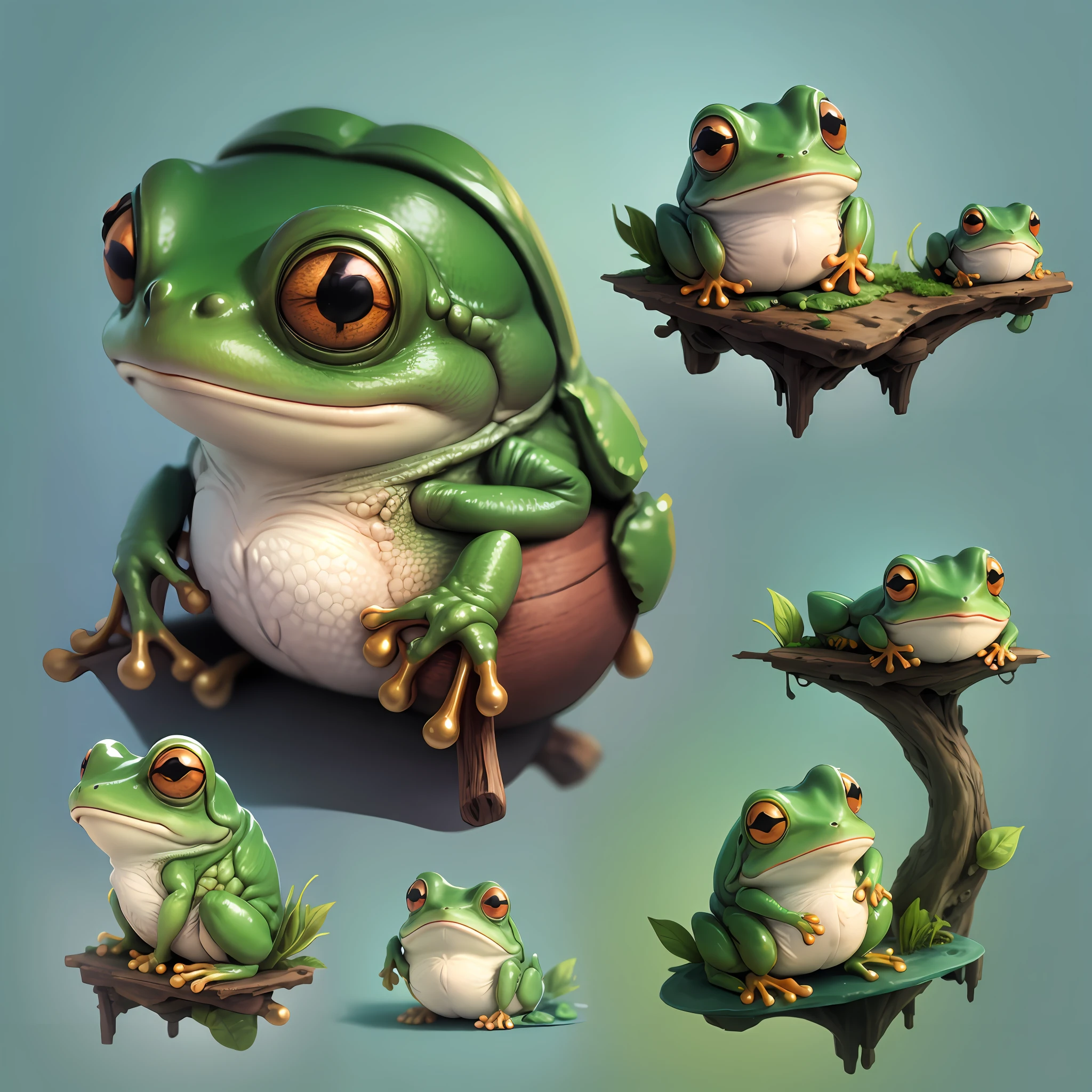 chibi,studio ghibli style,3d,frog,white background --auto --s2