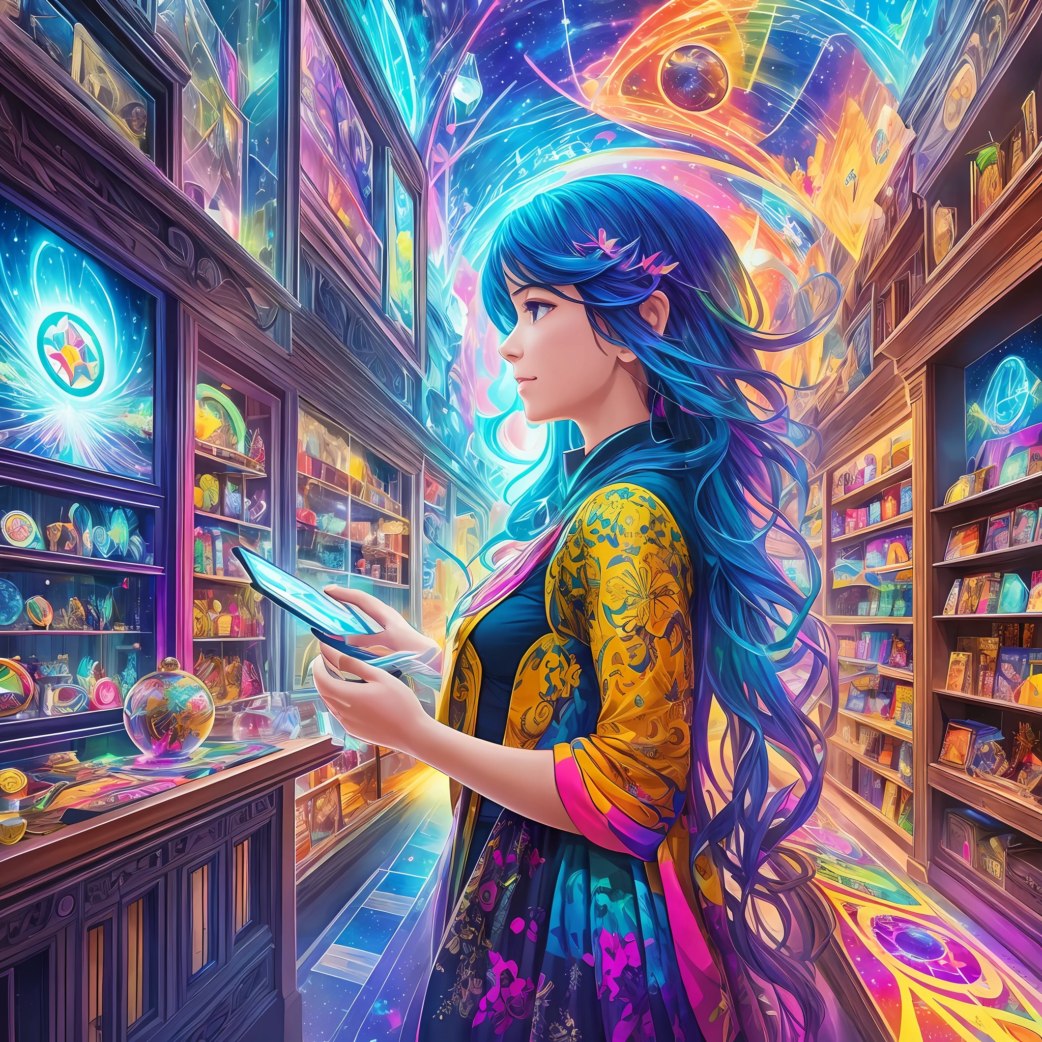 /imagine prompt: Welcome to the Calegare Store – your destination for a unique and engaging artistic experience. Let yourself be carried away by the vibrant colors and unlimited creativity that fills our store. With a custom photo kit, we want to spark your curiosity and desire to explore our world of digital wonders. The profile picture reflects the essence of the Calegare Store, capturing the energy and passion that permeates each creation. The logo comes to life with a touch of modernity and elegance, conveying the uniqueness of our digital artworks. The mesmerizing banner transports you to a universe of possibilities, where the imagination is free to fly. Vibrant colors and captivating compositions invite you to explore our unique collections and discover the limitless potential of digital art. Allow yourself to be enveloped by the magic that awaits you at the Calegare Store. --auto --s2
