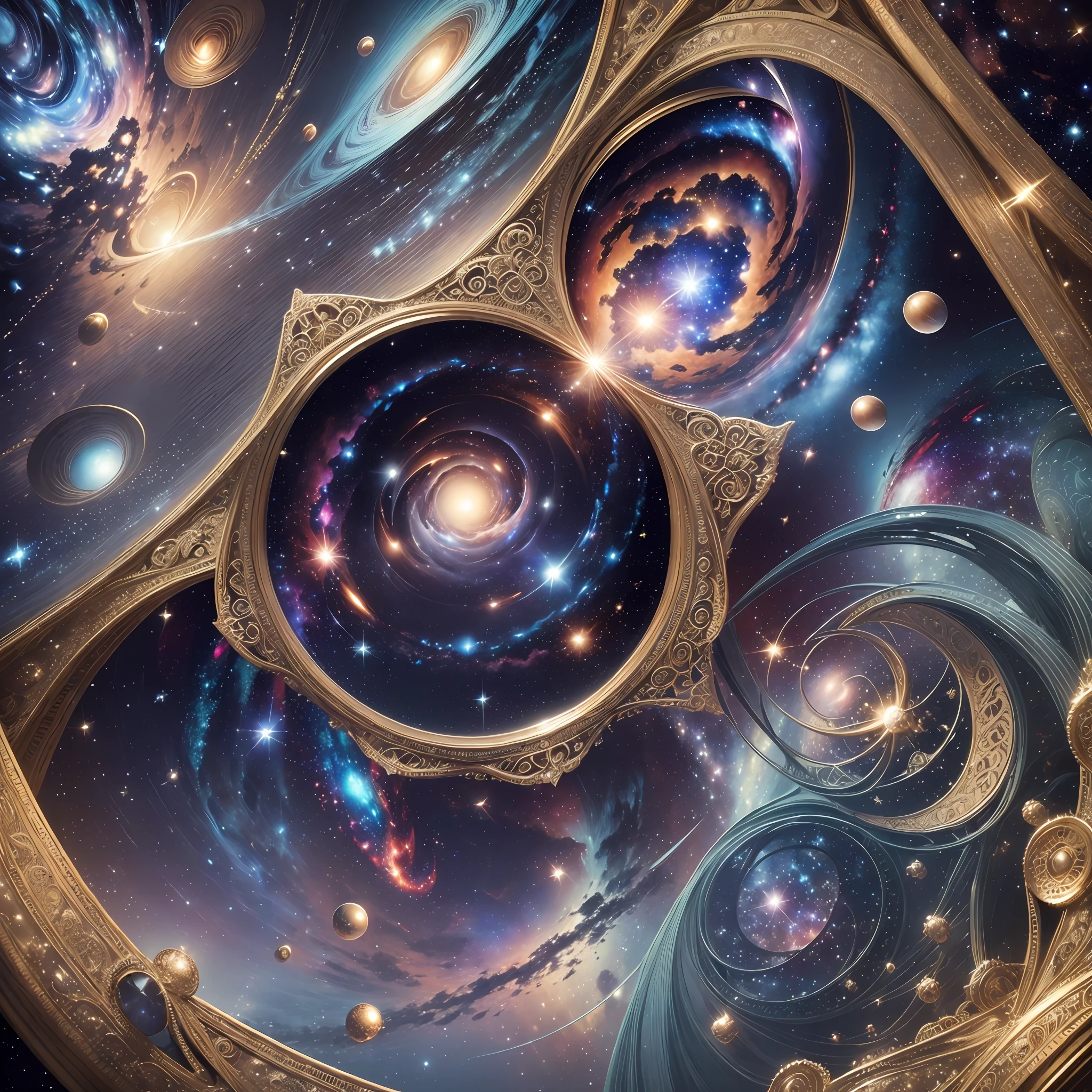 ((masterpiece, ultra-detailed, intricate details, high quality)) outer space, galaxies, stars, dark, gloomy, --auto --s2