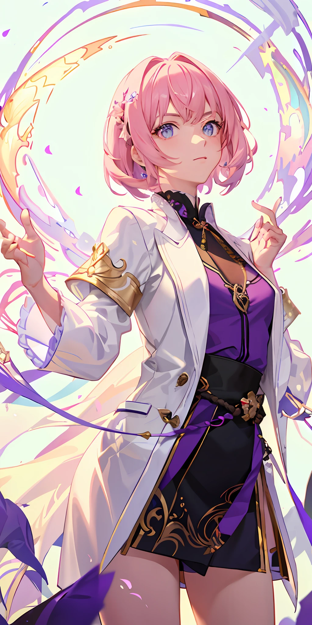 Male character, genshin impact, catalyst, electro vision, fairy, rose, man, boy, boy