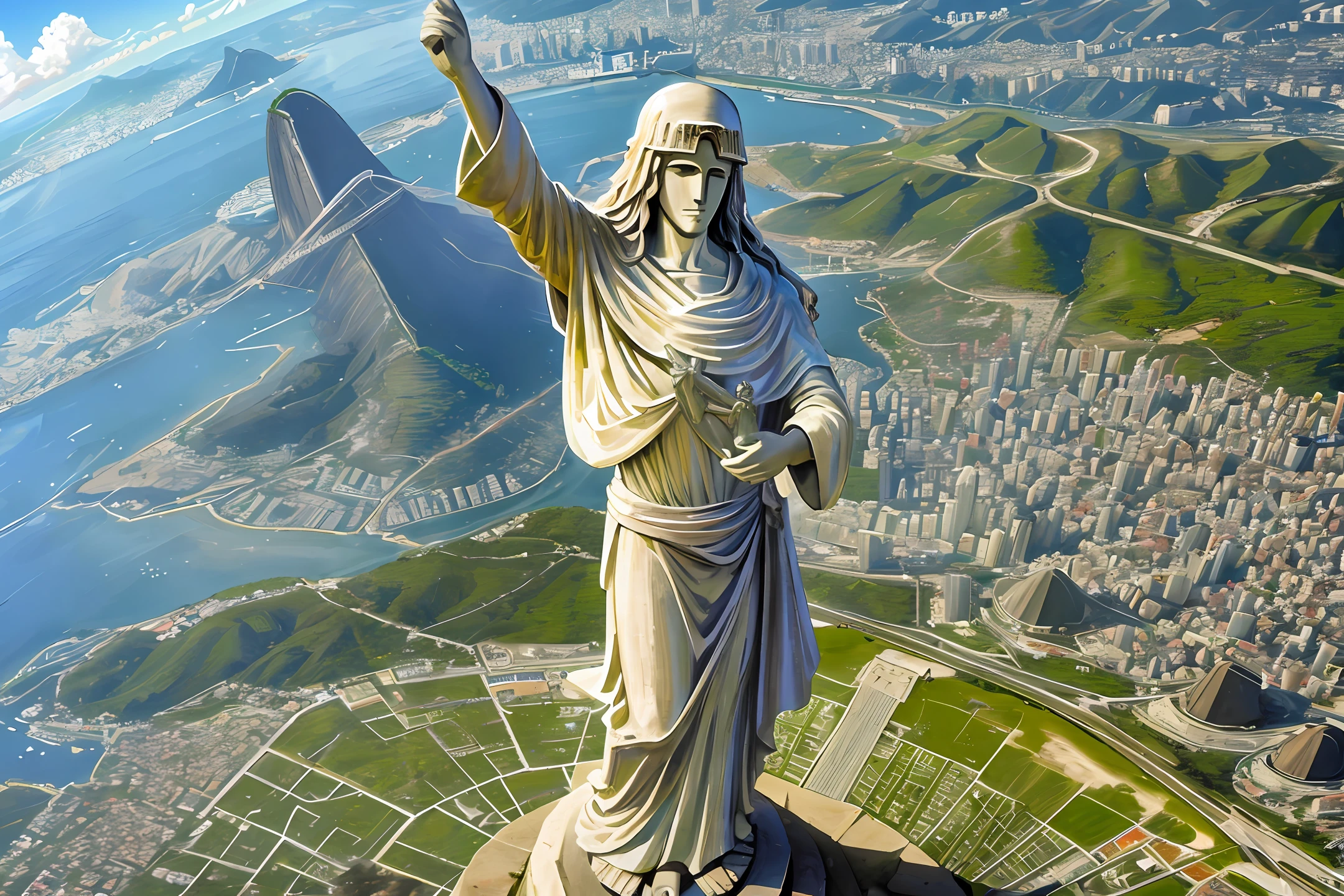 sensational realistic photo of the statue of Christ the Redeemer in Rio de Janeiro - --auto --s2