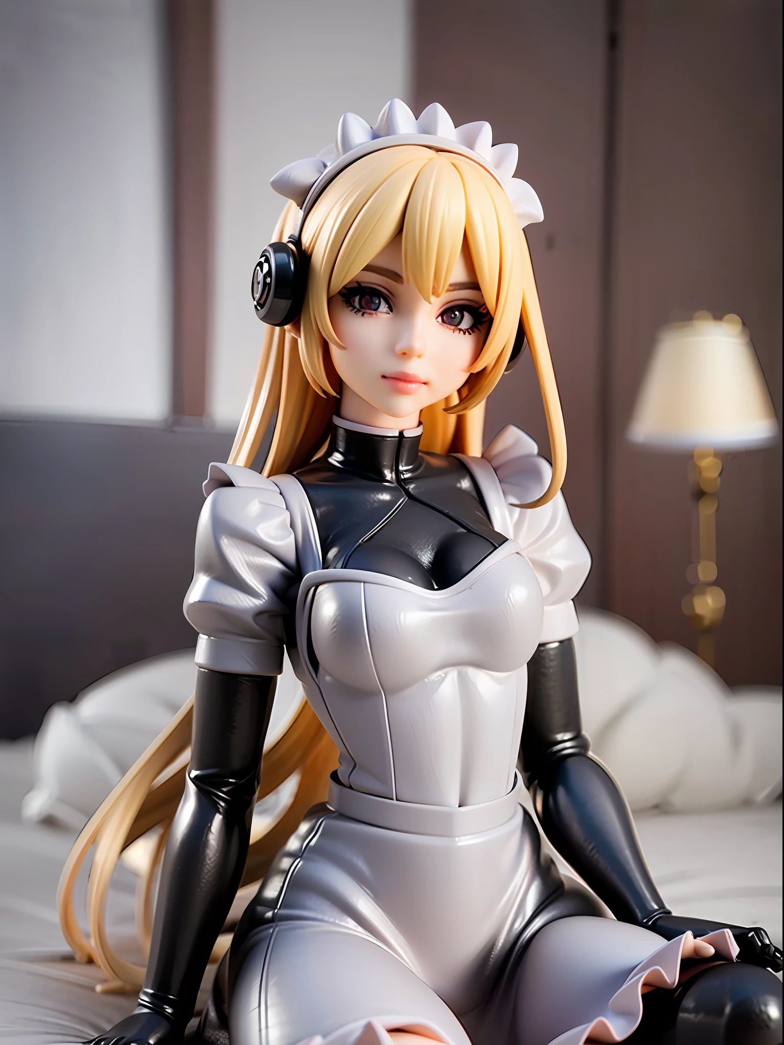Beautiful Girl, Humanoid Android, Maid Outfit, Front, Full Body, Bedroom,(8k, RAW photo, best quality, masterpiece:1.2), ultra high res, photo realistic, professional lighting, detailed lighting, professional photography, high quality, high res, extremely detailed, bloom, depth of field, sketch, sharp focus, soft lighting, detailed, detailed skin, to8contrast style