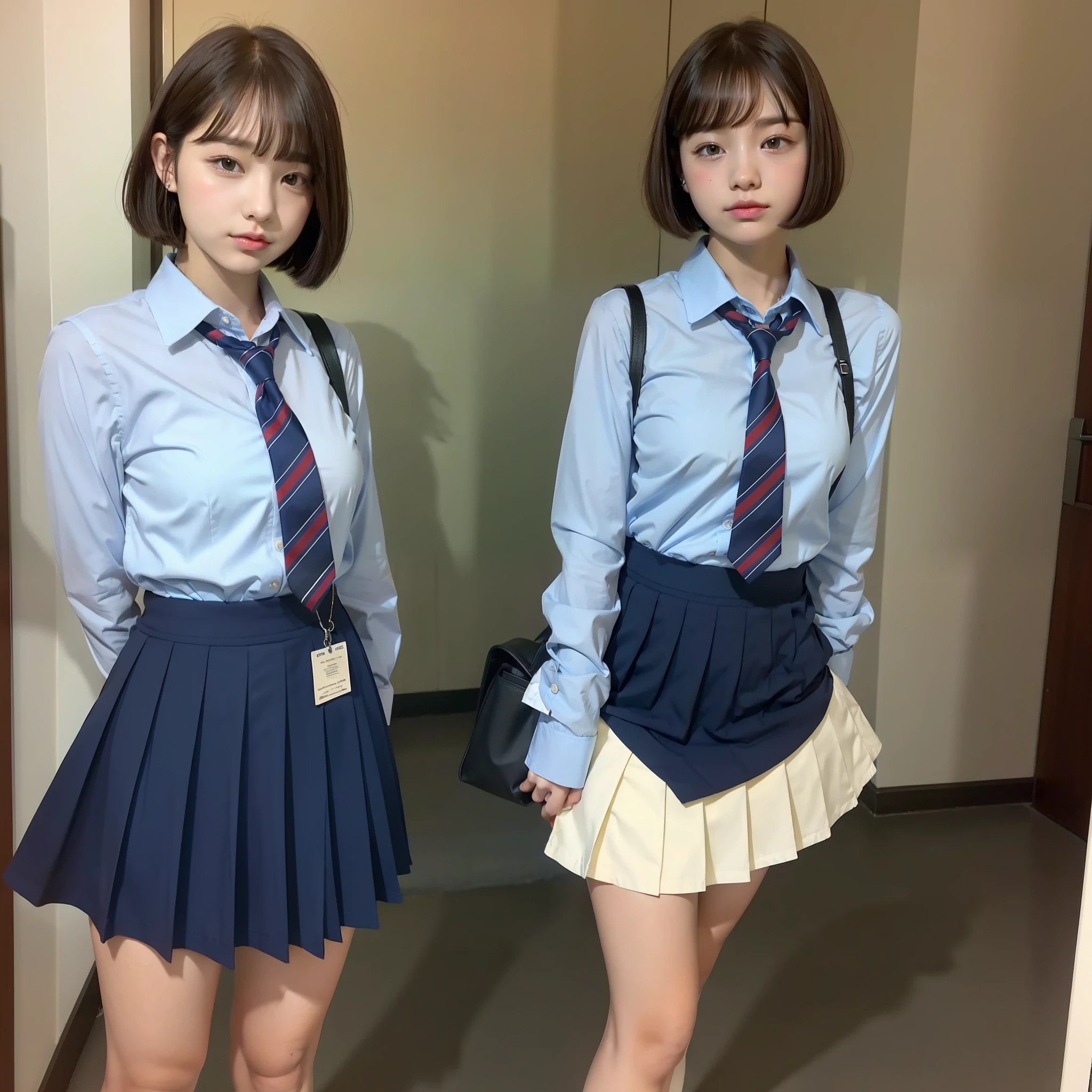 Schoolgirl youth, short bob