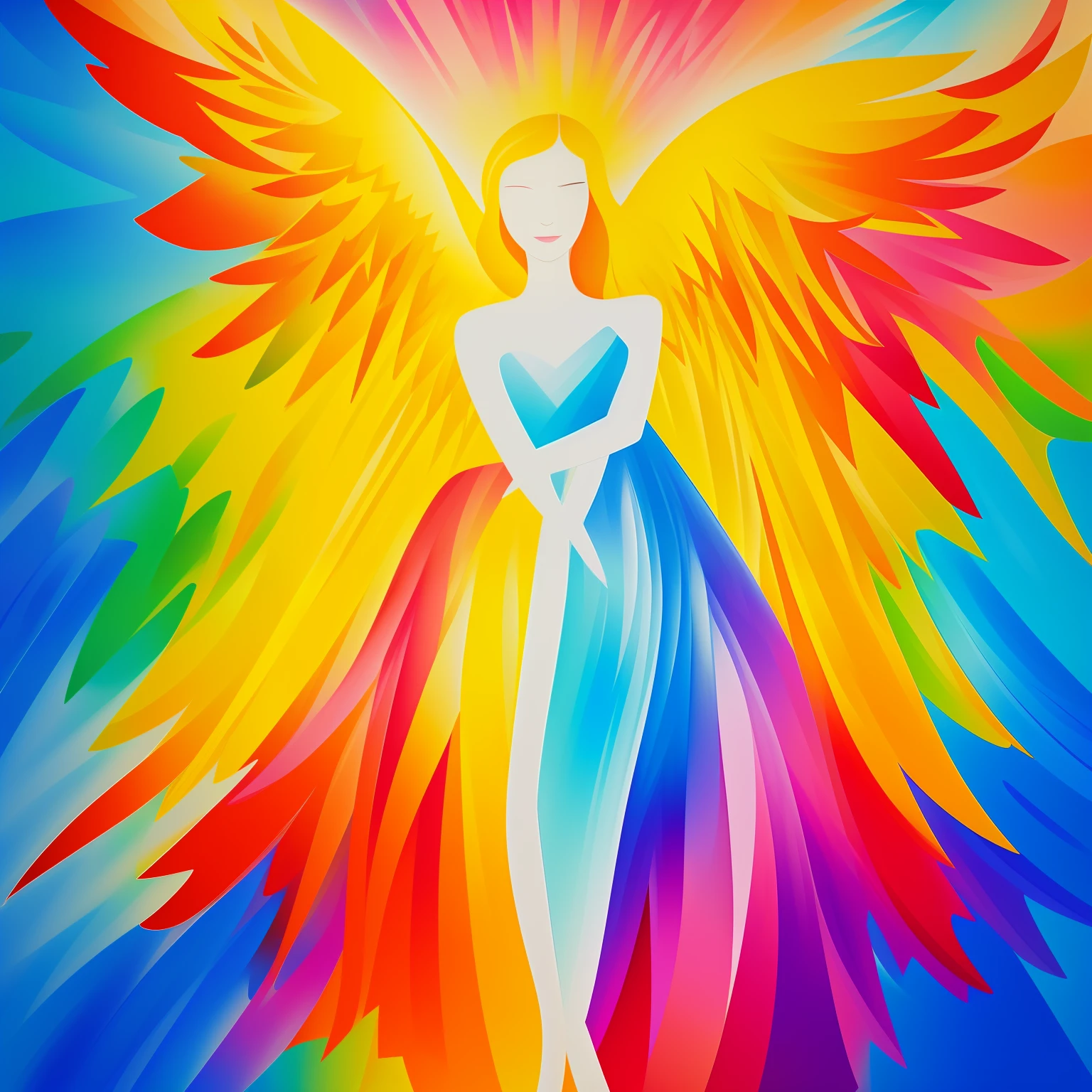 An abstract, brightly colored image that represents healing. Heavenly angel, Illustration, quality of masterpiece