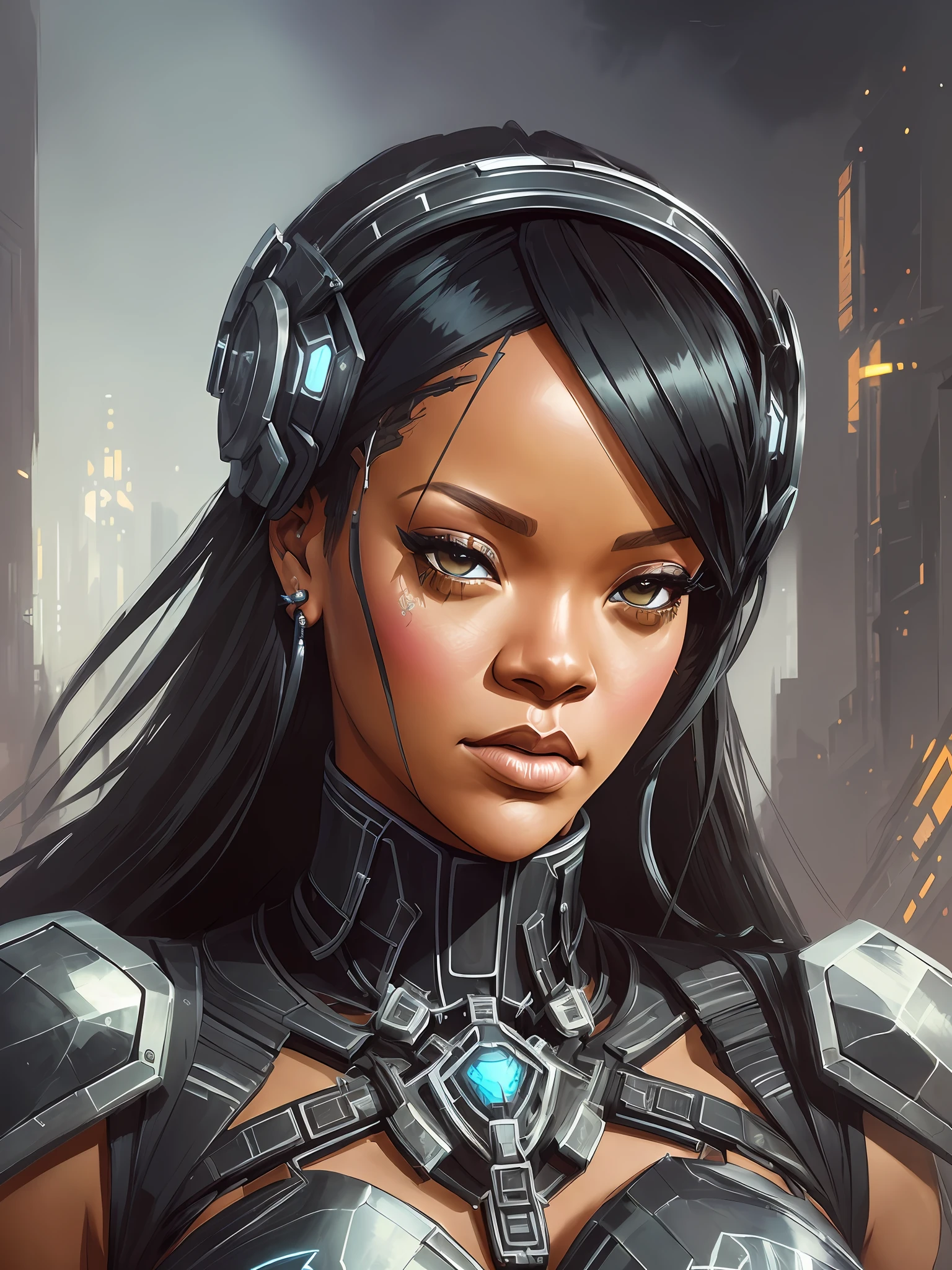 ((portrait of the goddess Rihanna cyberpunk mecha in the style of the zero dawn horizon, face of the machine)), (Symmetry), (Symmetry), intricate, elegant, highly detailed, digital painting, artstation, concept art, smooth, sharp focus, illustration,, professional photography, hyper-realistic face, portrait of, highly detailed, beautiful, sexy, modelshoot style, (extremely detailed CG unit 8k wallpaper), (((full body photo))), photo of the most beautiful artwork in the world,   black silk valley, black silk robe, magical necromancy, sexy, medieval era, photorealistic painting by Ed Blinkey, Atey Ghailan, Studio Ghibli, by Greg Tocchini, by James Gilleard, by Joe Fenton, by Kaethe Butcher, by Jeremy Mann, Greg Manchess, Antonio Moro, trending on ArtStation, trending on CGSociety, Intricate, High Detail, Sharp focus, dramatic, photorealistic painting art by midjourney and greg rutkowski --auto --s2