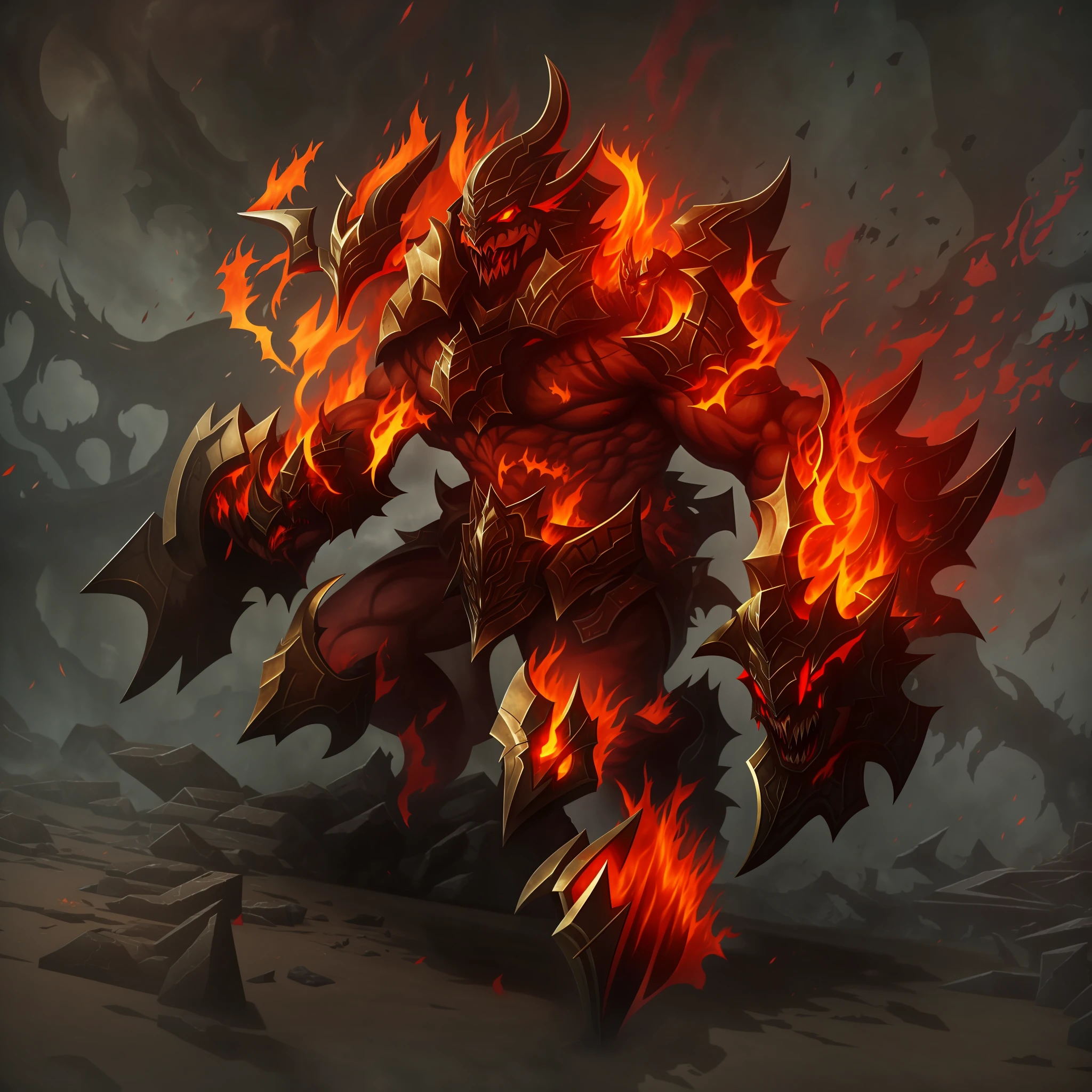 Junior demon, big demon, burning skin, aspect of destruction, destroyer.