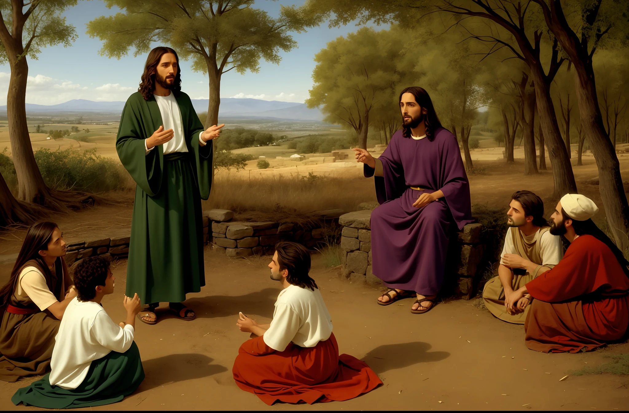 Jesus telling his parables