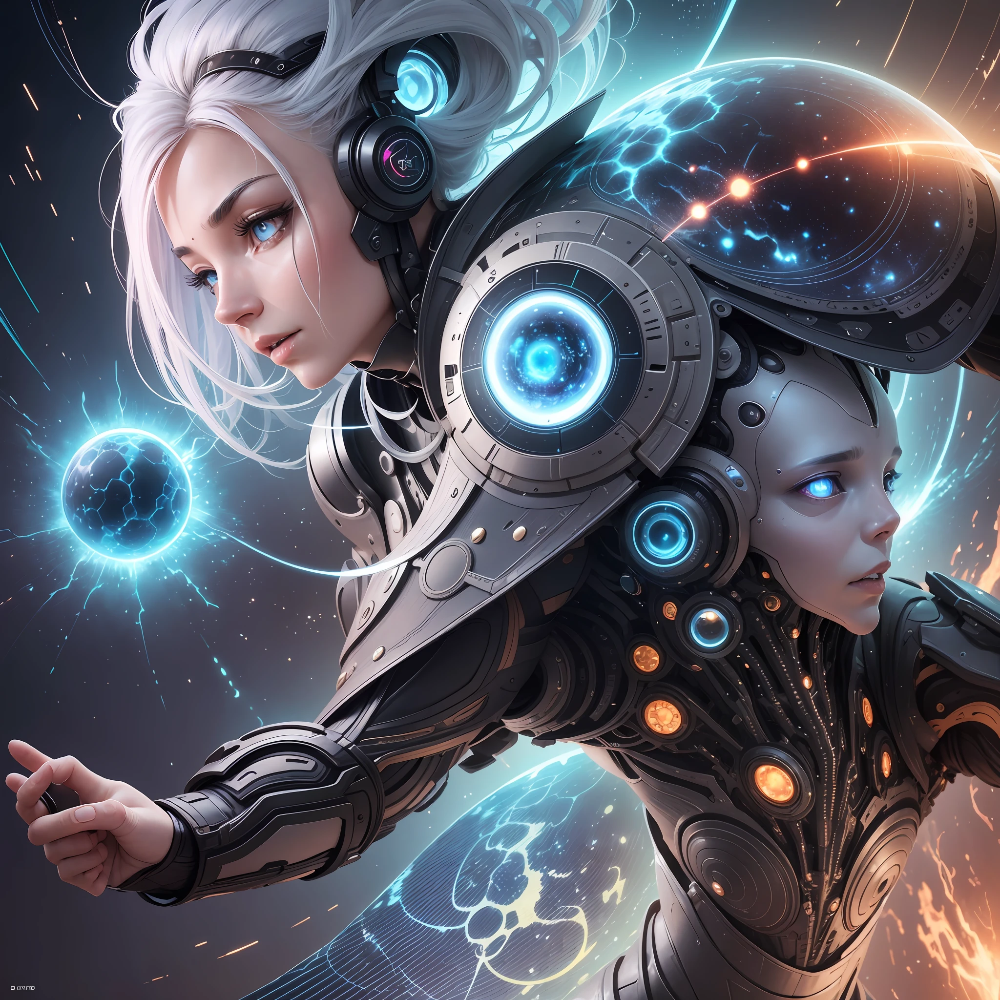 "Imagine a distant future where human evolution has reached its apex. Visualize a highly advanced human life form with extraordinary physical characteristics and abilities. This life form transcends the physical and mental limitations of present-day humanity, incorporating elements of technology, enhanced biology, and expanded consciousness. Describe this ultimate life form, highlighting its unique characteristics, such as a highly developed mind, superior physical abilities, communication capabilities 
advanced or even a direct connection to artificial intelligence. Explore how this life form interacts with its environment and how its existence impacts society and the world around it. Be imaginative and create an inspiring vision of the future potential of human evolution." --auto --s2