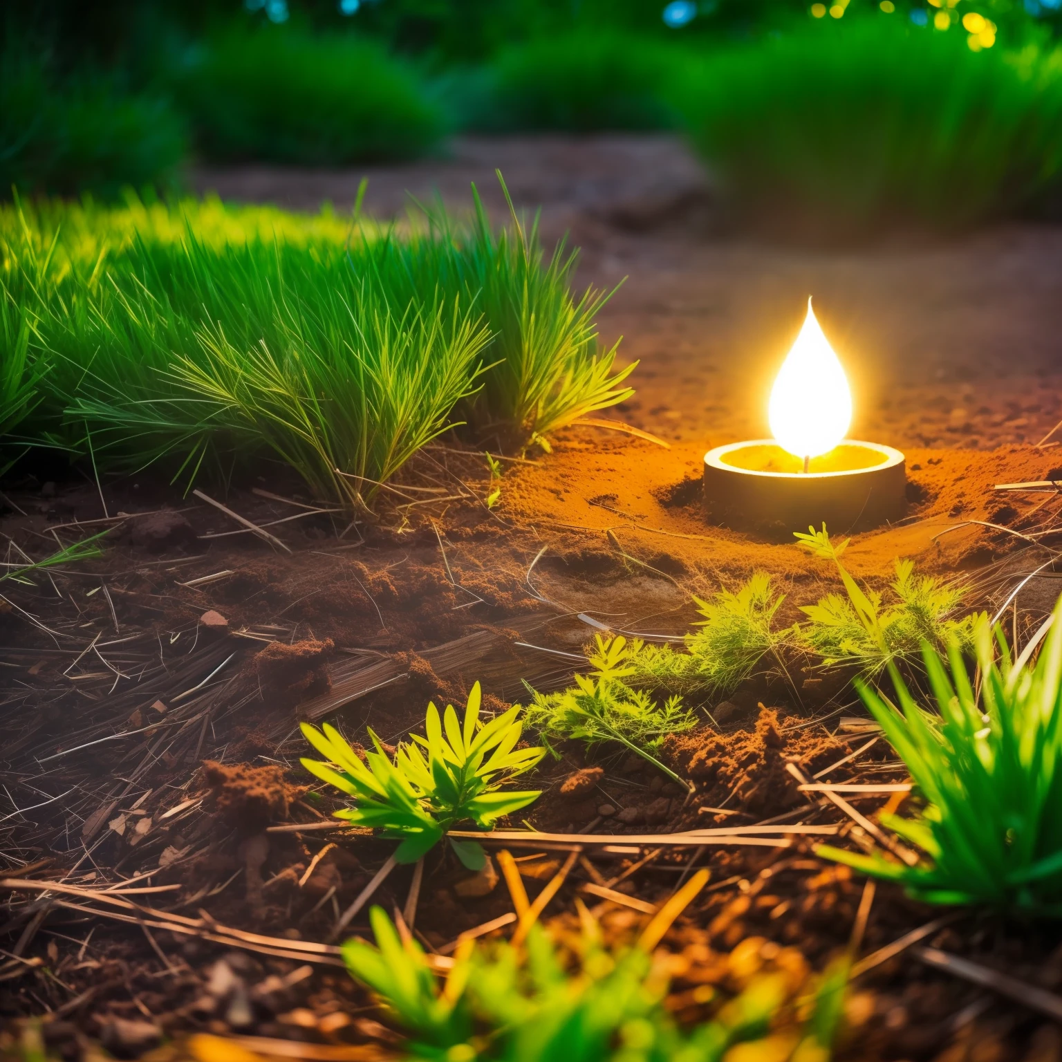 A light springing from the earth