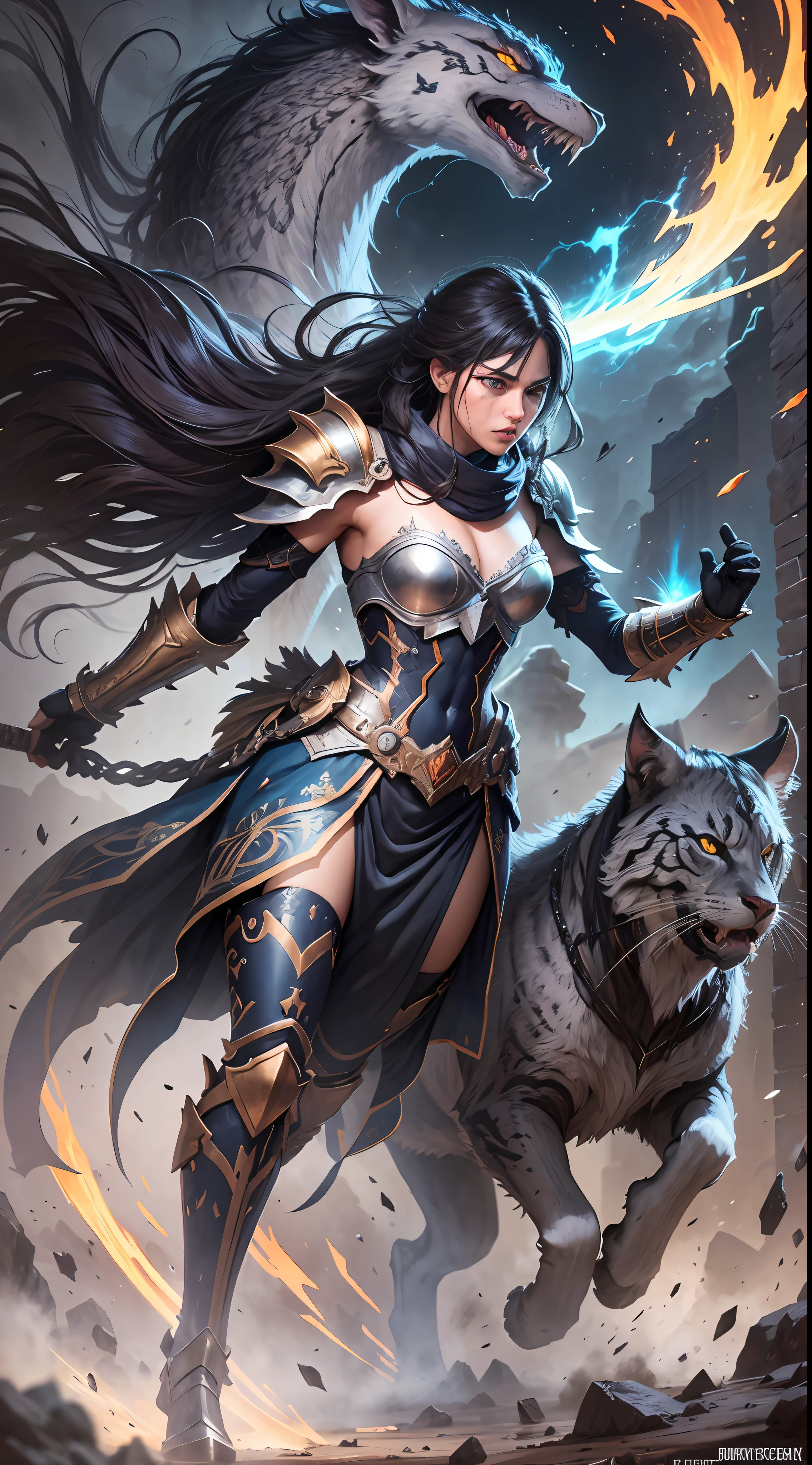 Witness the Legendary Sentinel, an unmatched warrior radiating bravery and strength. Adorned in intricately engraved armor, they command admiration and reverence. With a towering presence, they exude an aura of unwavering determination. Their fierce eyes penetrate the darkest recesses. A colossal blade, etched with ancient runes, rests upon their broad shoulder, a testament to their exceptional combat prowess. Battle scars narrate tales of triumphs and near-fatal clashes. In their wake, vanquished foes attest to their unyielding spirit. The battlefield, strewn with chaos, mirrors the intensity of their conflicts. Alongside, loyal allies stand united, ready to fight alongside their revered leader. Their charge shakes the ground, while their war cry resounds. Legends materialize through their valor, etching their name in history's annals. **Oil painting with vivid colors and realistic style. Inspired by Greg Rutkowski's artworks.**, 16k, anatomically correct, high details, retina, masterpiece, UHD --auto --s2