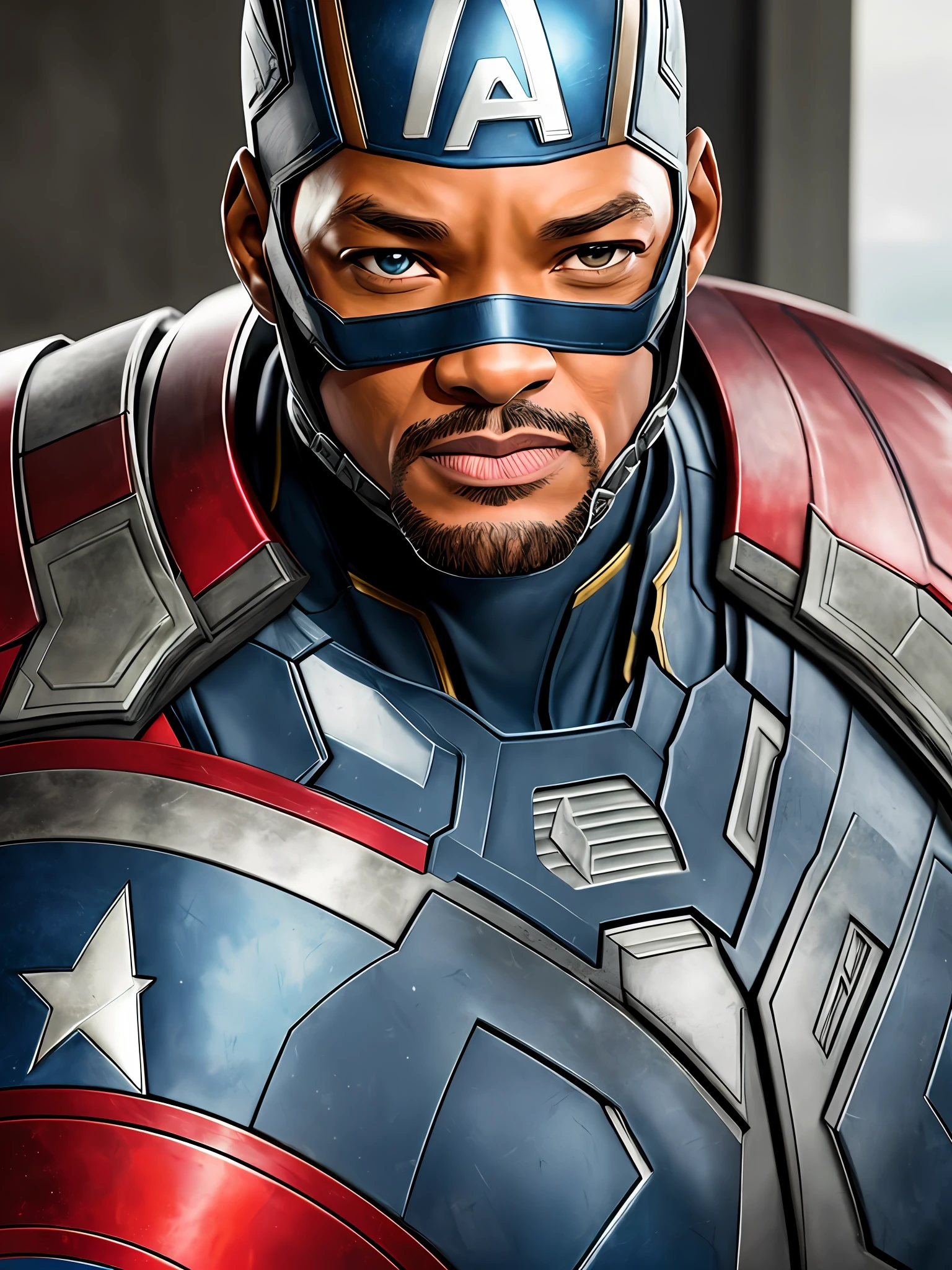 **will smith as superhero,captain america, captain america armor, super realistic, 8k, movi, civil war - Image #1 < --auto --s2