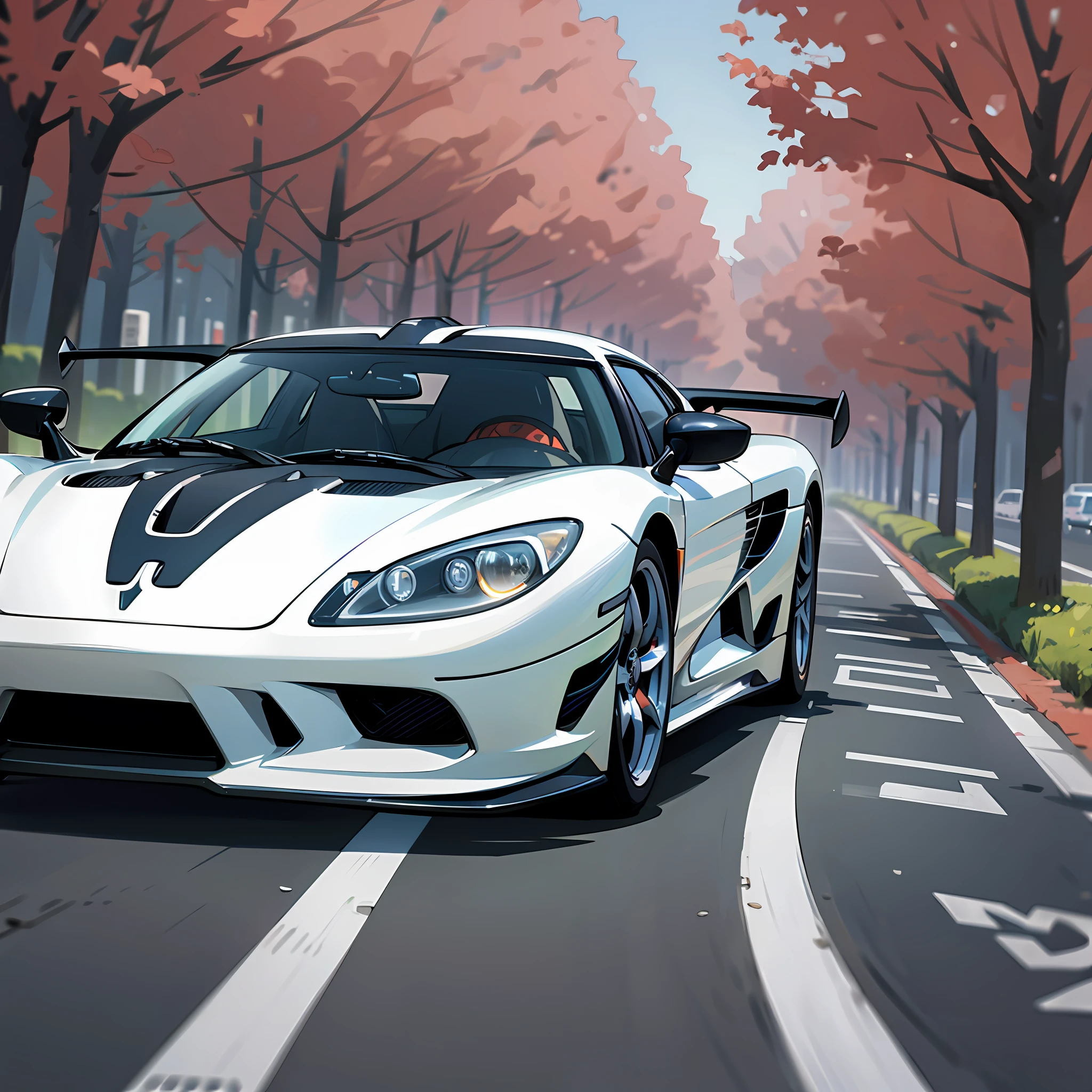 A Koenigsegg car rules on the road --auto --s2