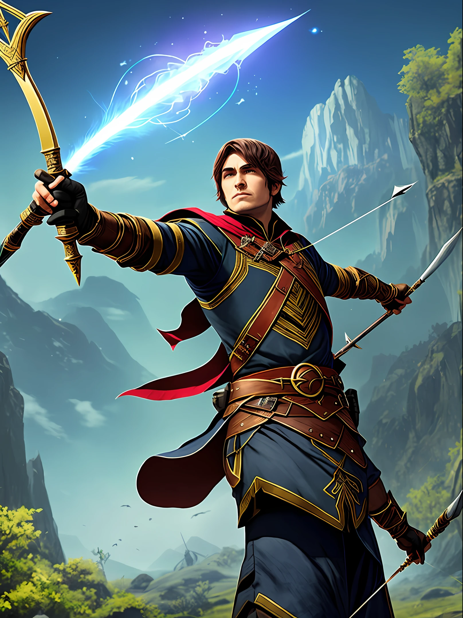 The Arcane Archer Altmer is a skilled and cunning warrior, able to combine the deadly precision of an archer with the magical power of a mage. He is a member of the Altmer race, known for his natural affinity for magic and his keen intelligence. With his enchanted bow and his magic arrows, this archer is able to hit his enemies from a distance with deadly precision, while conjuring powerful spells to protect himself and his allies.