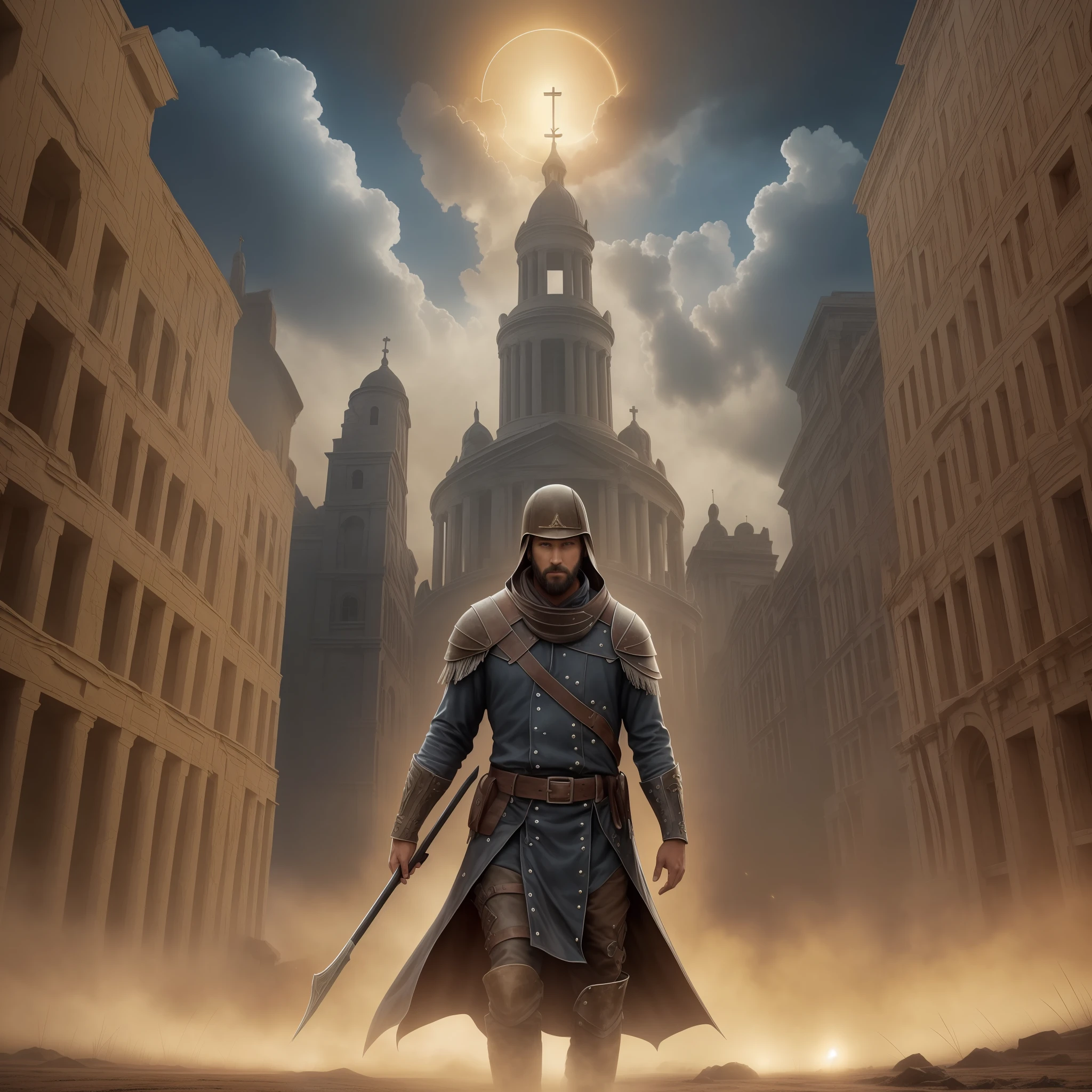 I'm looking for images for the cover of a book titled "The Secret Revealed: A Journey through the Apocalypse with Evangelical Friends." I would like a vibrant and intriguing cover that depicts a mysterious landscape, incorporating symbolic elements related to the Apocalypse. --auto --s2