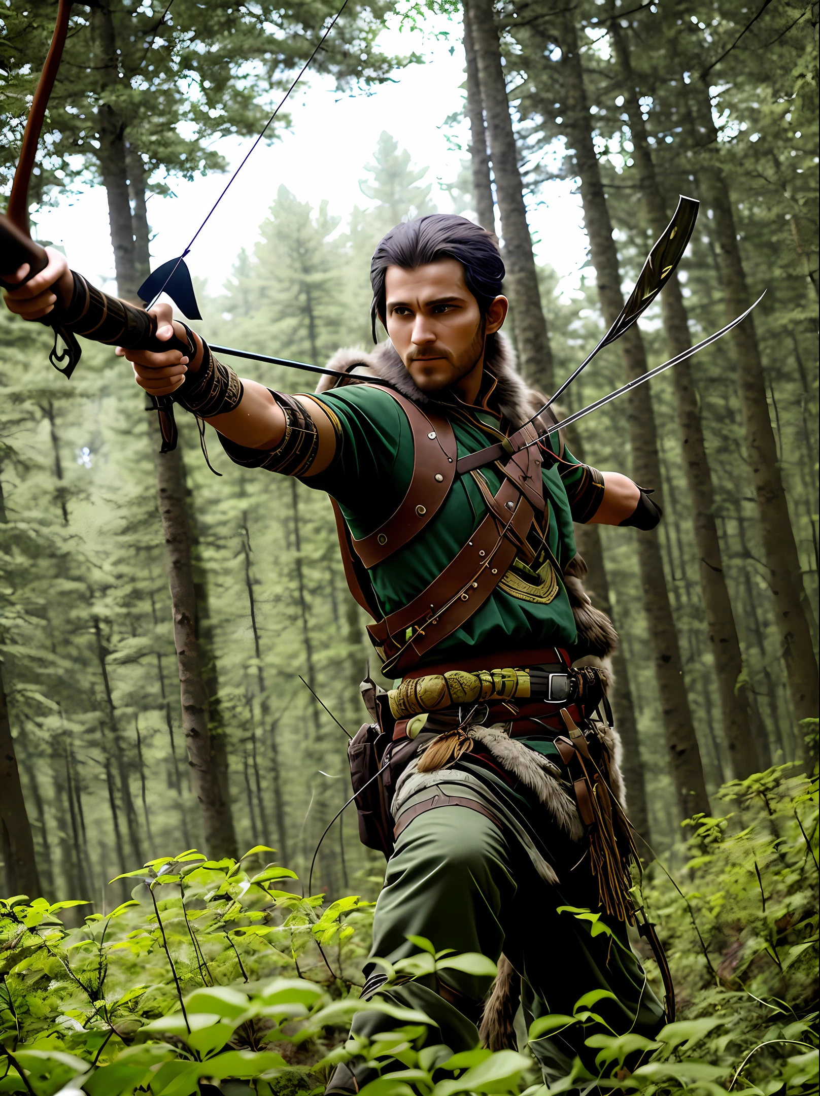 The Wild Hunter Bosmer is a skilled and cunning hunter, able to move silently through the forests and track his prey with precision. He is a member of the Bosmer breed, known for his affinity for nature and his ability to live in harmony with the environment. With his bow and arrows, this hunter is able to shoot down his prey from a distance, while using his survival skills to live off the land and protect his tribe.