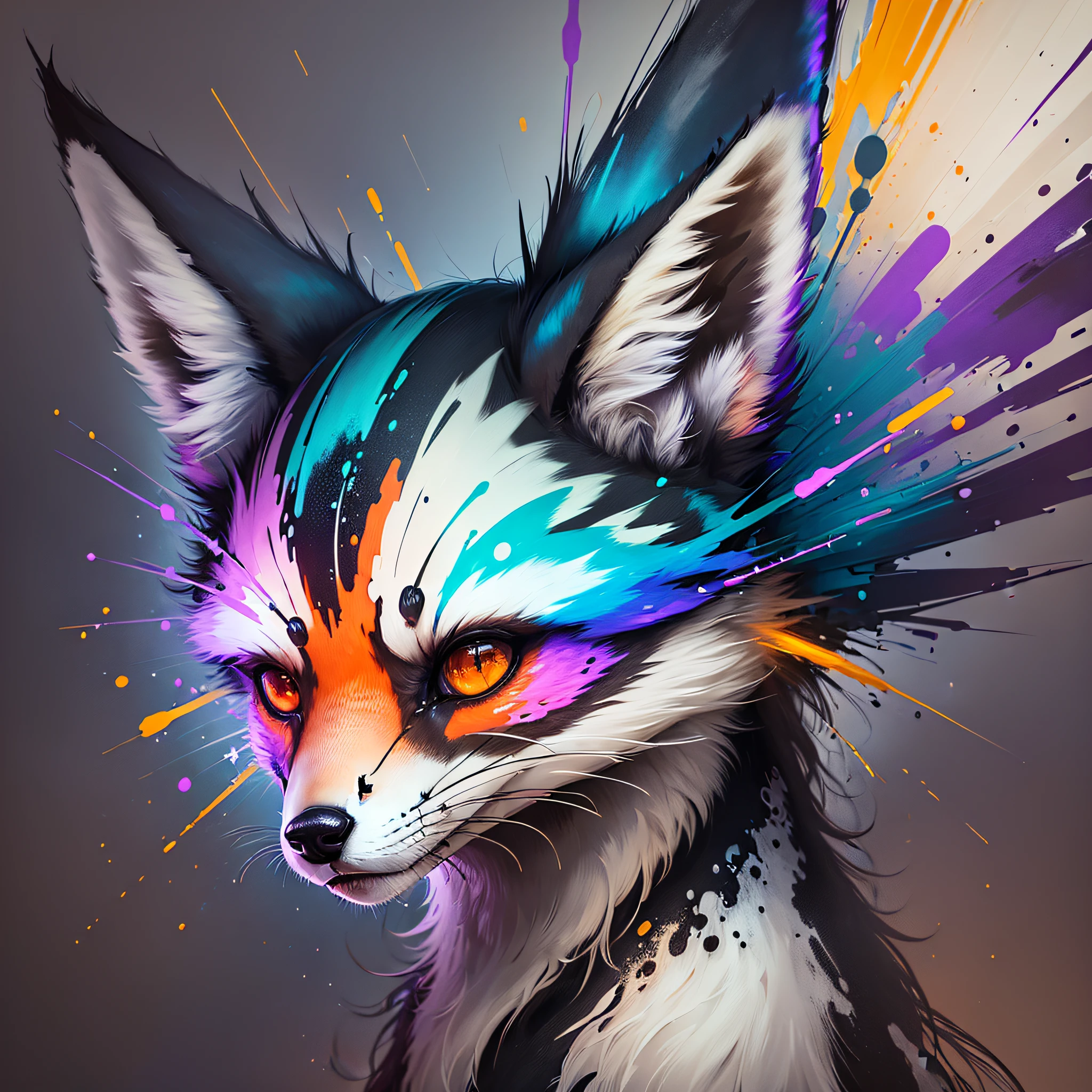 (samdoesarts:1.3), nvinkpunk, articules, horrifying techno-organic mutation (fox), portrait, backlighting, abstract, painting, painted by famous artist, ethereal, liquid, abstract, masterpiece, highly detailed, best quality, highest quality, realistic lighting, hyperdetailed, hyperrealism, colors, colorful --auto --s2