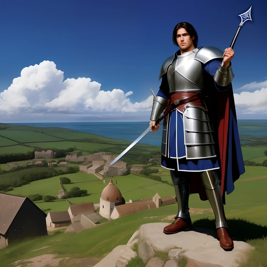 The Breton Paladin of Justice is a noble and honorable warrior, dedicated to defending the weak and fighting for justice. He is a member of the Breton race, known for his bravery and determination. With his sword and shield, this paladin faces his enemies with courage and dexterity, while using his sacred magic to heal wounds and protect the innocent. He is a defender of truth and justice, always ready to fight for what is right.