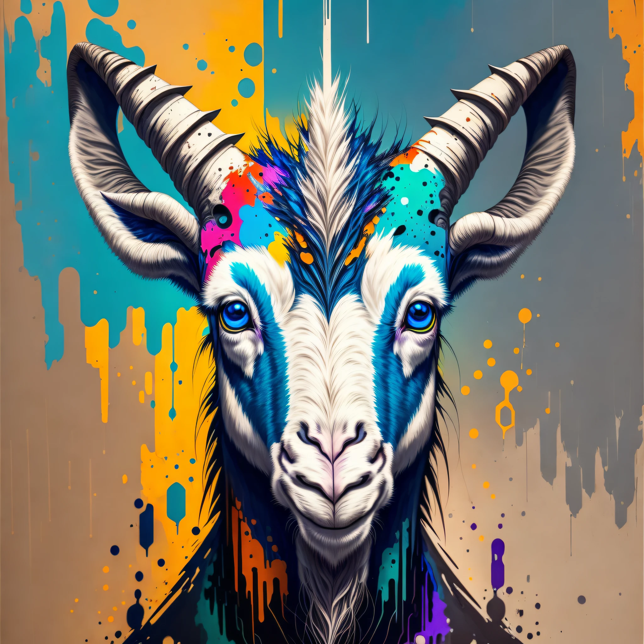 (samdoesarts:1.3), nvinkpunk, articules, horrifying techno-organic mutation (goat), portrait, backlighting, abstract, painting, painted by famous artist, ethereal, liquid, abstract, masterpiece, highly detailed, best quality, highest quality, realistic lighting, hyperdetailed, hyperrealism, colors, colorful --auto --s2