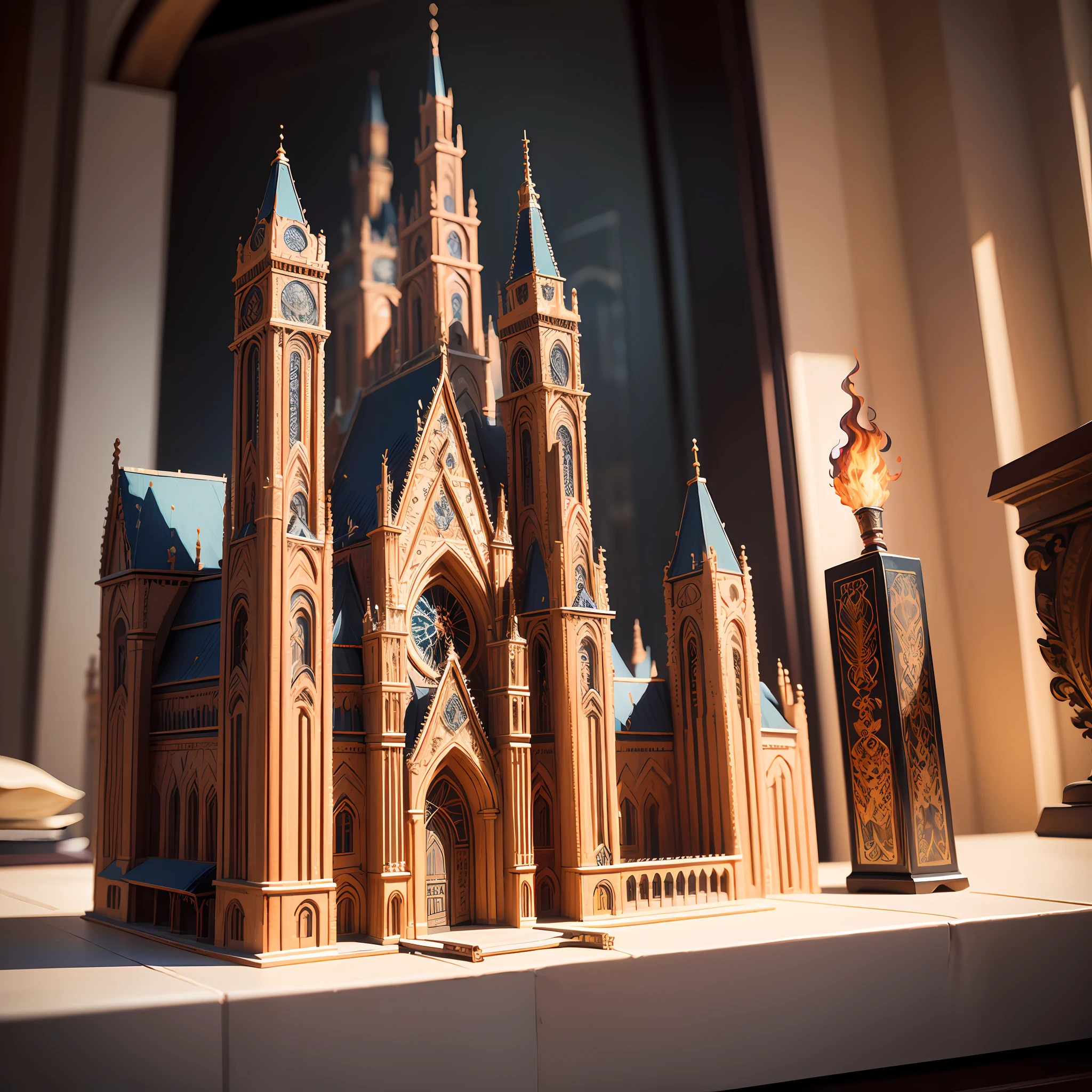 An ultra-detailed and highly-realistic matchstick model, with exquisite craftsmanship and intricate details, in a dynamic and eye-catching pose, captured from a dynamic angle in high resolution.