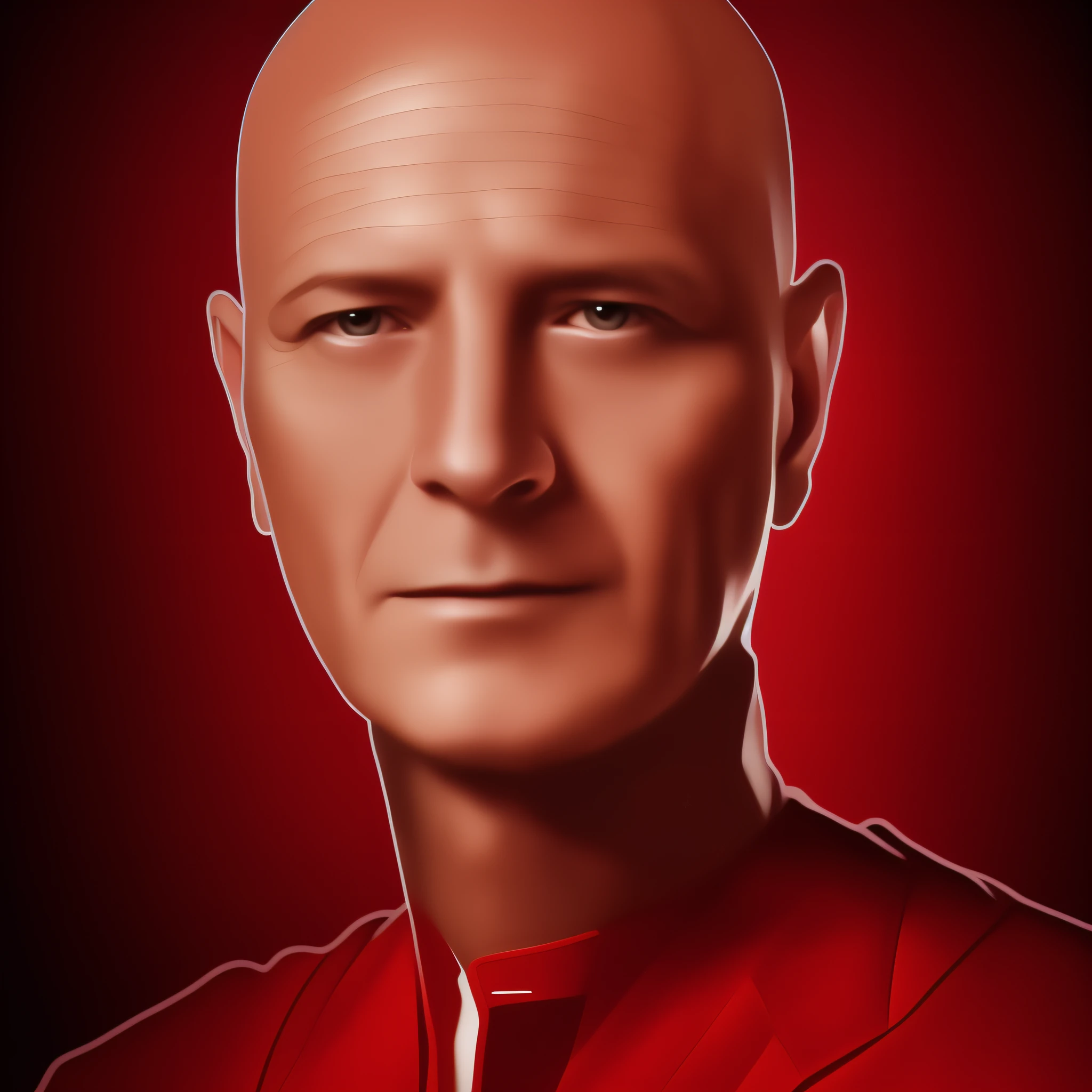 50 years old bald head man with a black military uniform, Portrait Digital Art, blue nebula in the back, Digital Art Portrait, (ultra photorealistic:1.3), (masterpiece:1.4), (cowboy shot:1.2), best quality, ((realistic)), high quality, ultra detailed, ((real image)), ((realistic skin)), ((realistic face)), (best quality:1.1), (illustration:1.05), (cinematic light:1.1), a closeup , portrait digital art,  digital art portrait, digital illustration portrait, nft portrait, digital matt painting, #1 digital painting of all time --auto --s2