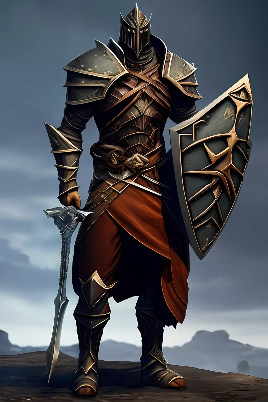 The Dunmer Knight of Ashes is a fearless and ruthless warrior, forged in the volcanic ashes of his homeland. He is a member of the Dunmer breed, known for his endurance and determination. With his sword and shield, this knight faces his enemies with courage and skill, while using his magic to control the ashes and fire. He is a defender of his land and his people, always ready to fight for what he believes in.