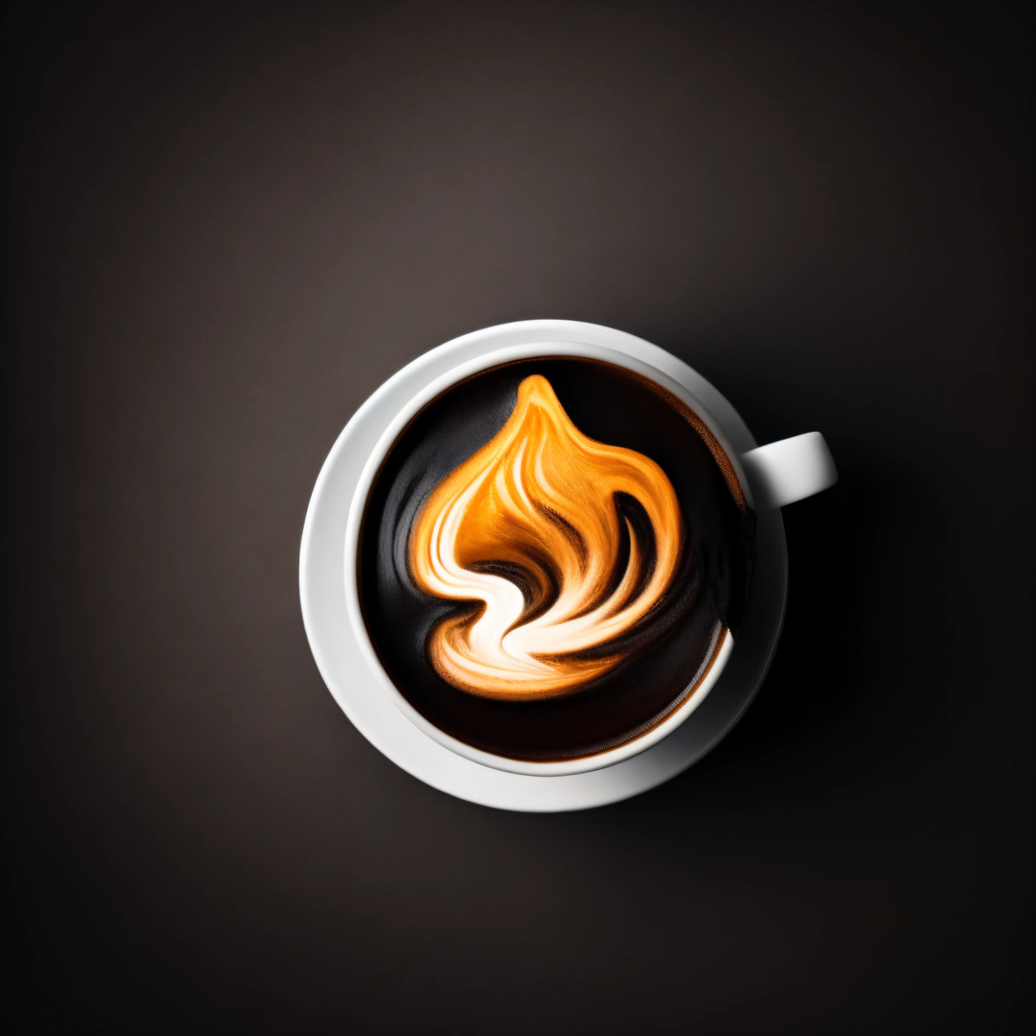 "Create a minimalist podcast logo, with a top view of a cup of coffee containing the eruption of a volcano and a microphone. The focus should be on simplicity and the creative combination of these elements."