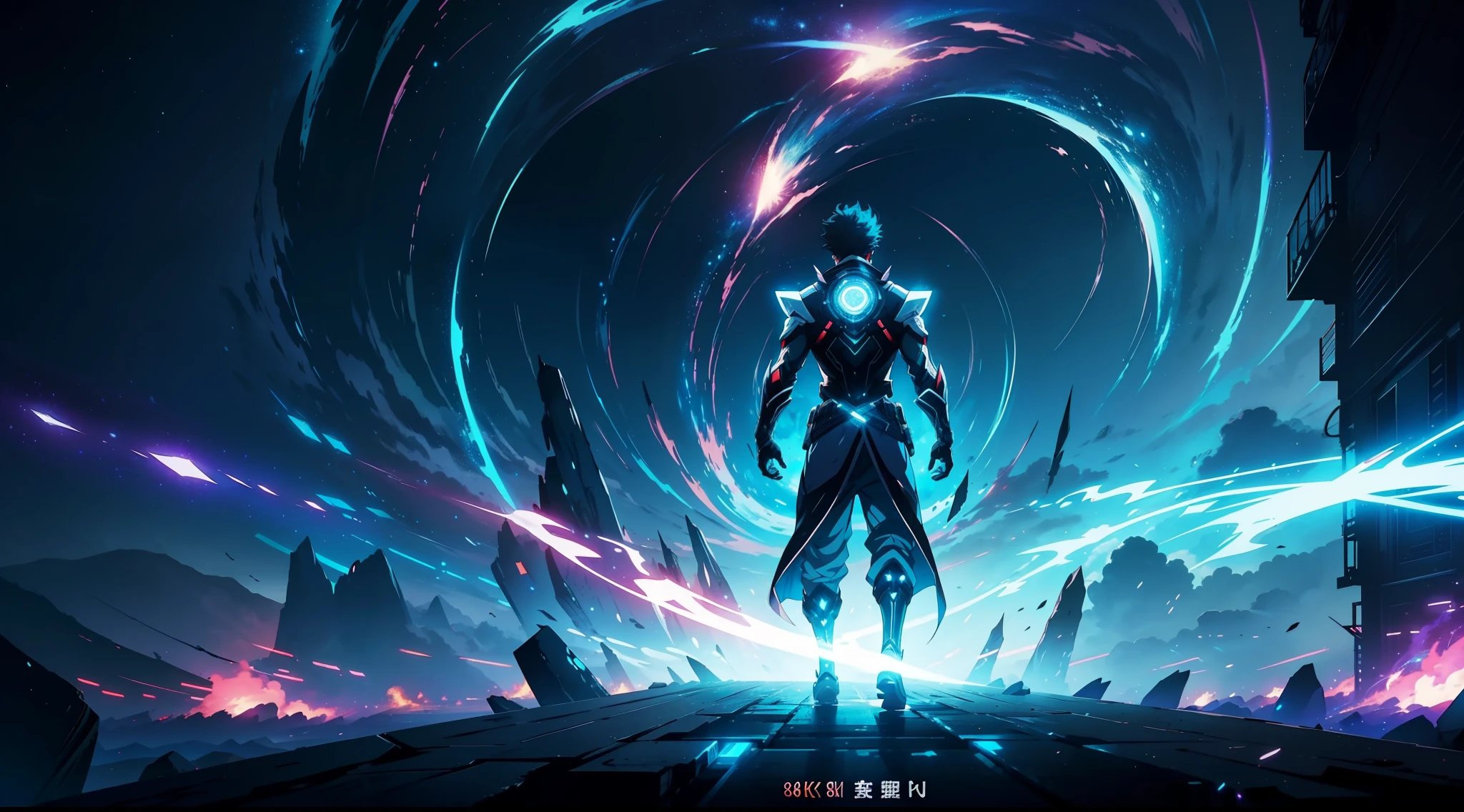(8K anime:1.2),an epic starring a man with teleportation powers,(epic animation style), with incredible visual effects,(futuristic background),an exciting story. (male protagonist,superpower:teleportation,forward animation,extraordinary fx,futuristic backdrop)