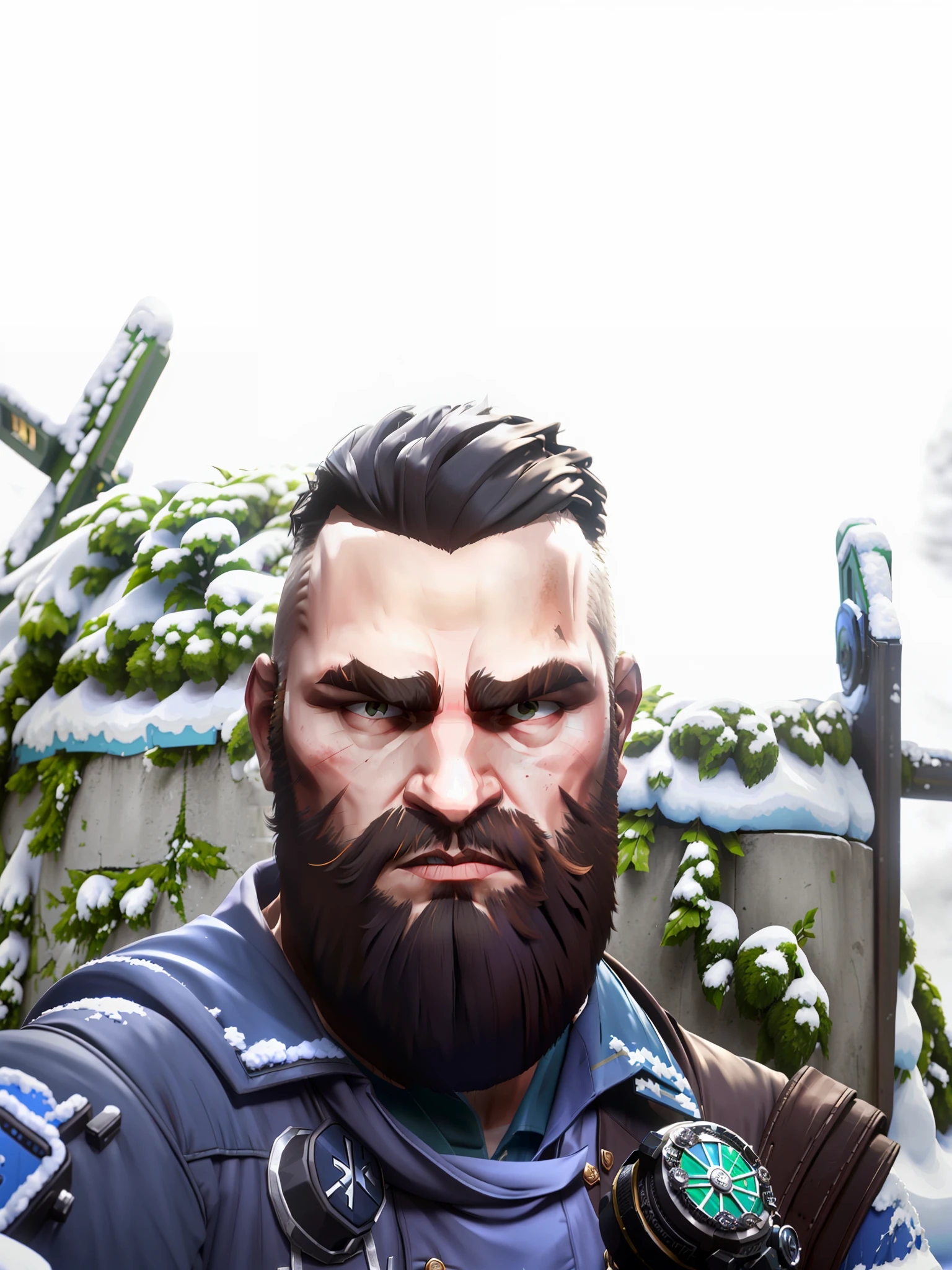 there is a man with a beard and a jacket on, 8k selfie photograph, selfie of a man, only snow in the background, looking directly at the camera, angry looking at camera, frontal picture, selfie shot straight on angle, bad selfie, irish youtuber, very very low quality picture, selfie!!!!! of a man, staring directly at camera, facing camera directly