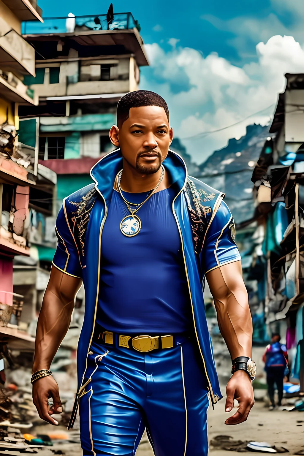 create will Smith superhero Hancock ultrarealistic, photorealistic, 40k,hyperdetailed, walking in the favela of Rio de Janeiro, Brazil 🇧🇷 --auto --s2