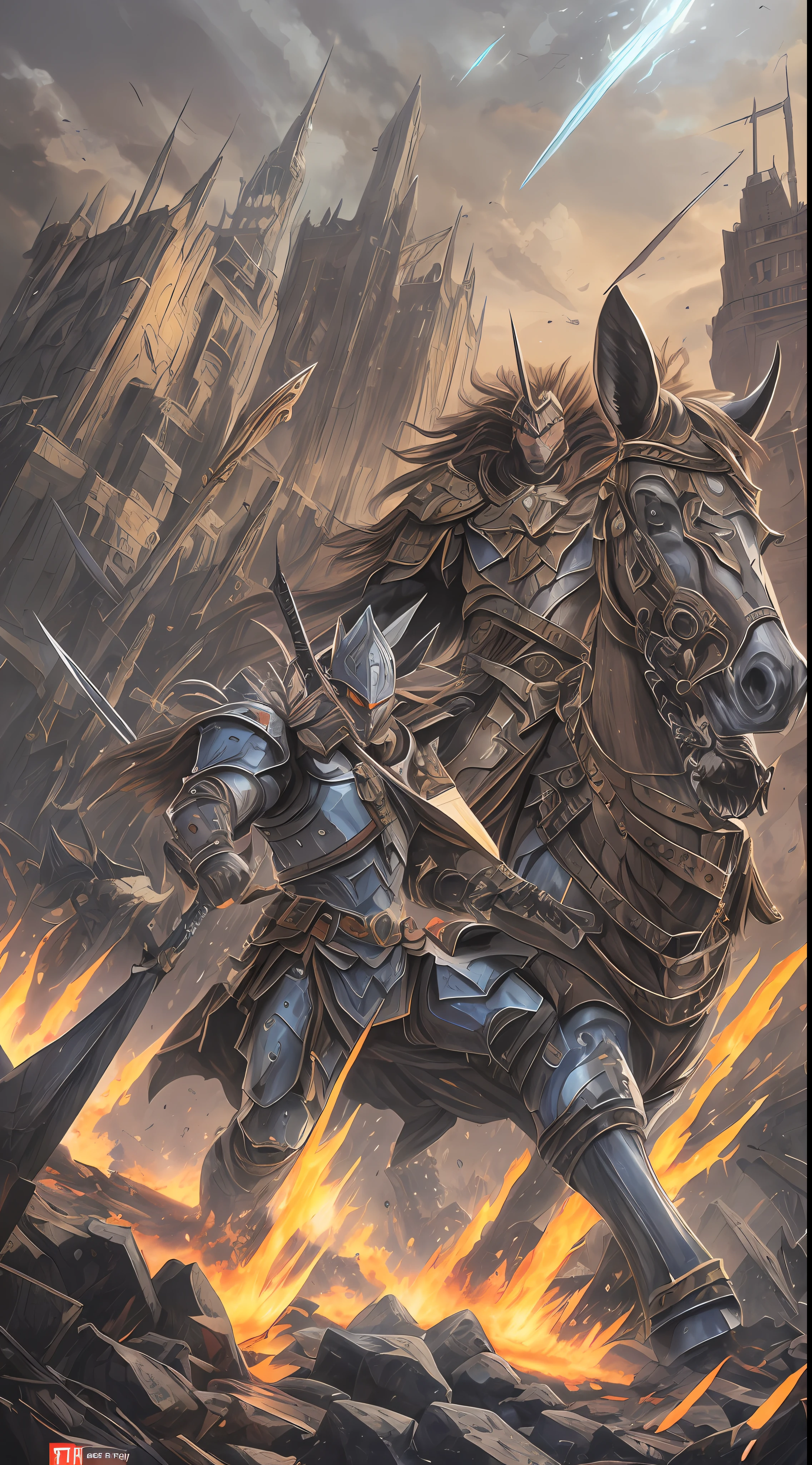 Witness the Legendary Sentinel, an unmatched warrior radiating bravery and strength. Adorned in intricately engraved armor, they command admiration and reverence. With a towering presence, they exude an aura of unwavering determination. Their fierce eyes penetrate the darkest recesses. A colossal blade, etched with ancient runes, rests upon their broad shoulder, a testament to their exceptional combat prowess. Battle scars narrate tales of triumphs and near-fatal clashes. In their wake, vanquished foes attest to their unyielding spirit. The battlefield, strewn with chaos, mirrors the intensity of their conflicts. Alongside, loyal allies stand united, ready to fight alongside their revered leader. Their charge shakes the ground, while their war cry resounds. Legends materialize through their valor, etching their name in history's annals. Oil painting with vivid colors and realistic style. Inspired by Greg Rutkowski's artworks., Gothic art, high detail, drop shadow, jpeg artifacts, 8k, best quality, award winning, high details, anatomically correct, masterpiece, UHD --auto --s2