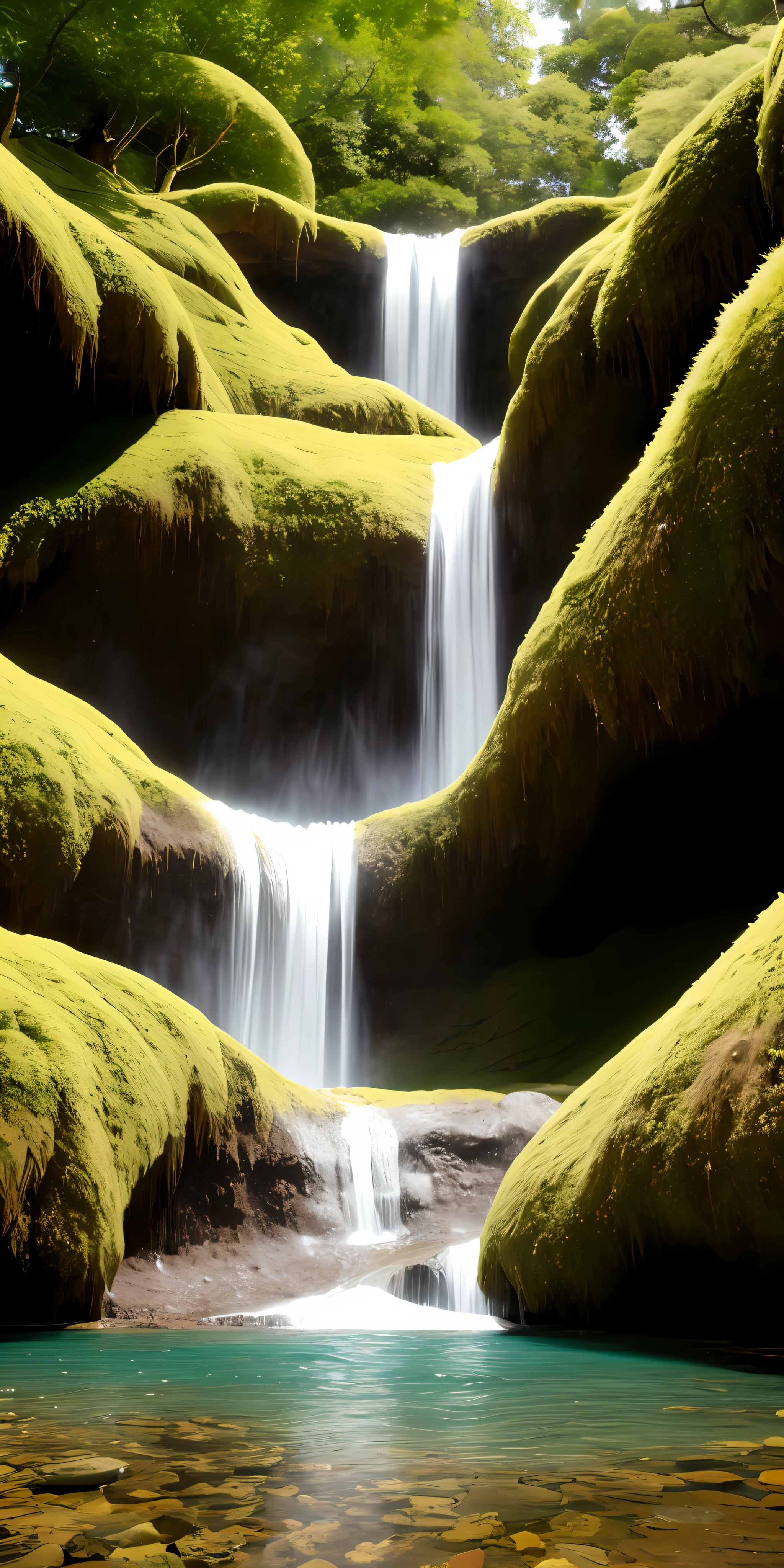 crystalizing waterfall anthill island