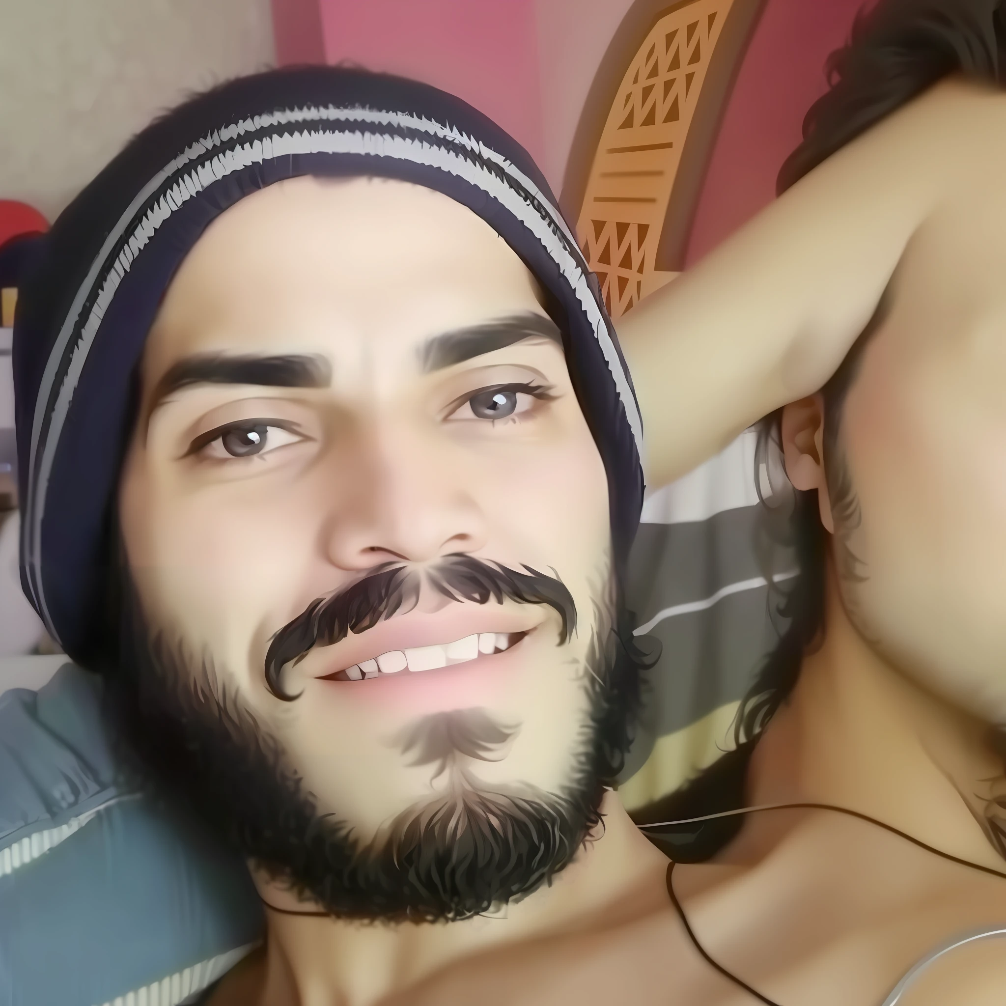 a man with beard , profile picture, profile picture, profile picture 1024px, profile picture, an Afghan male type, light bearded Arab man, 2 3 years, about 1 9 years, with beard and mustache, gta V style,