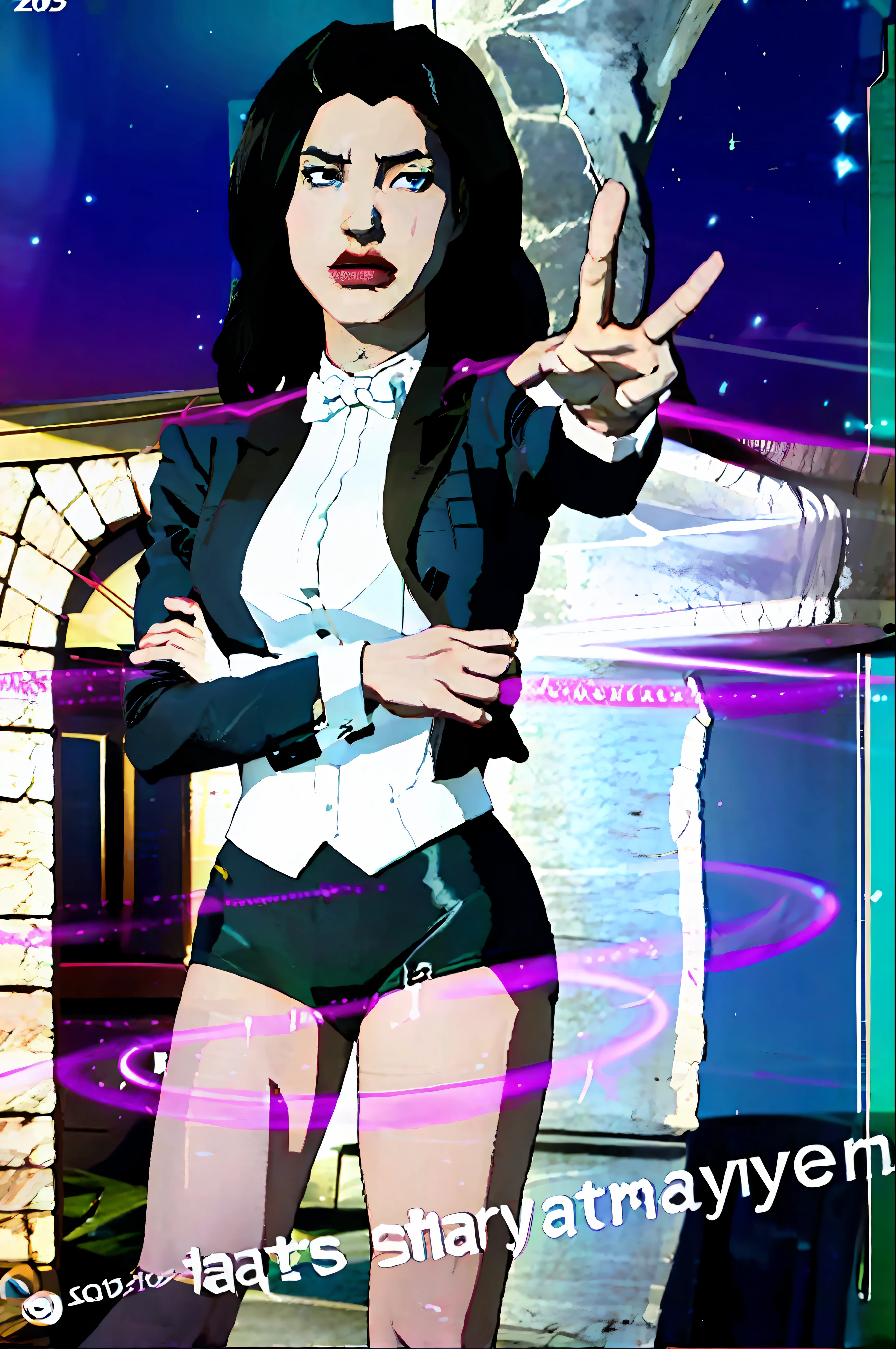 Comic book cover style, Zatanna from DC comics, action pose, castle room, night time