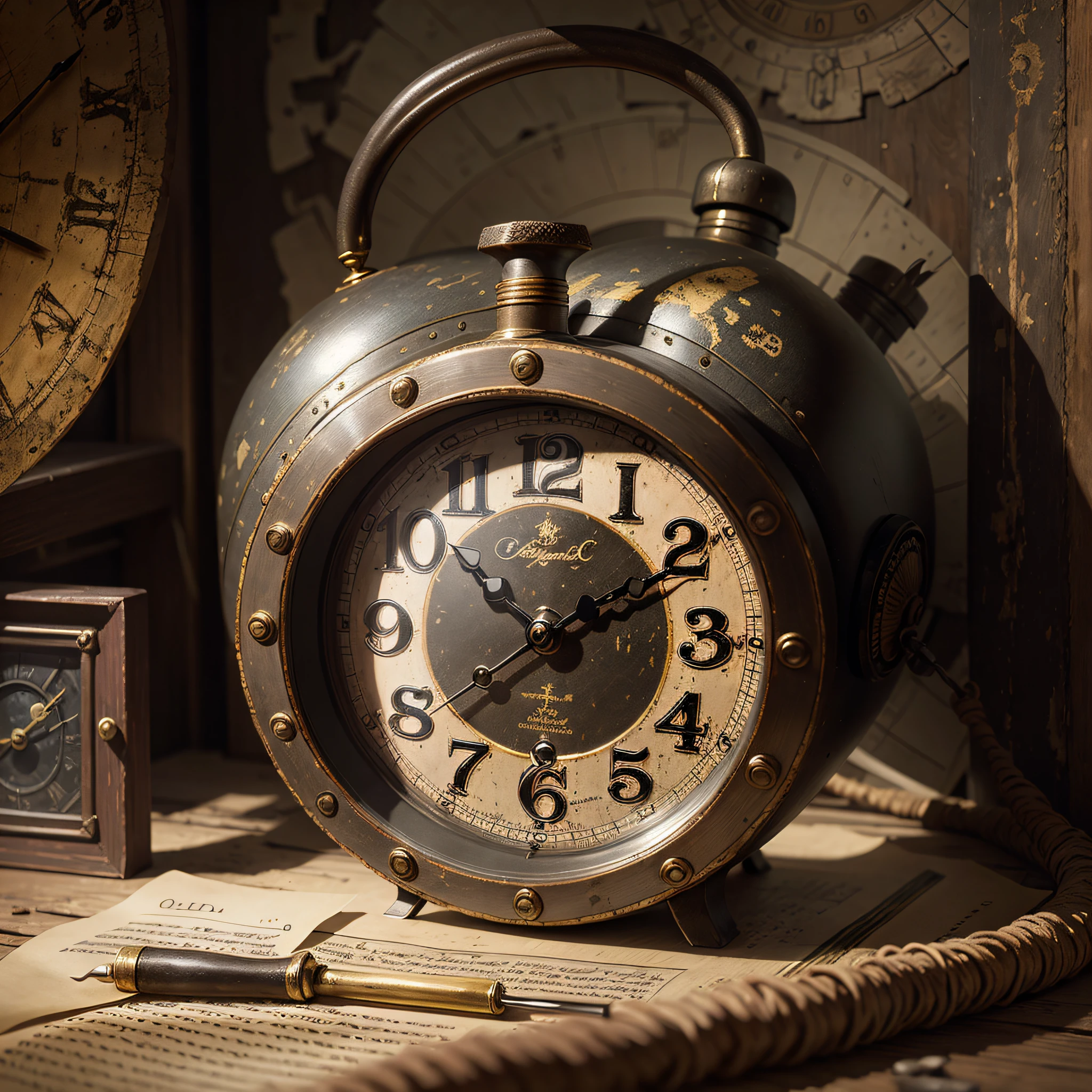 Creating with this theme inside a small office, an old and forgotten object glowed mysteriously. That object was an ancient gold watch. --auto --s2