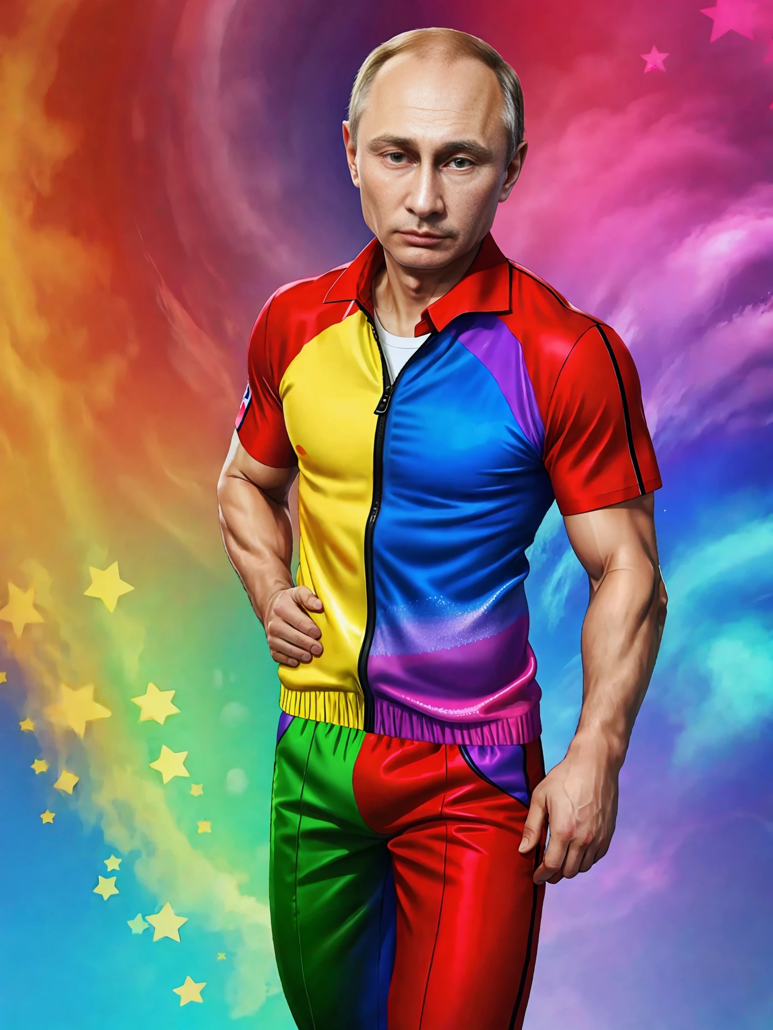 putin in rainbow suit