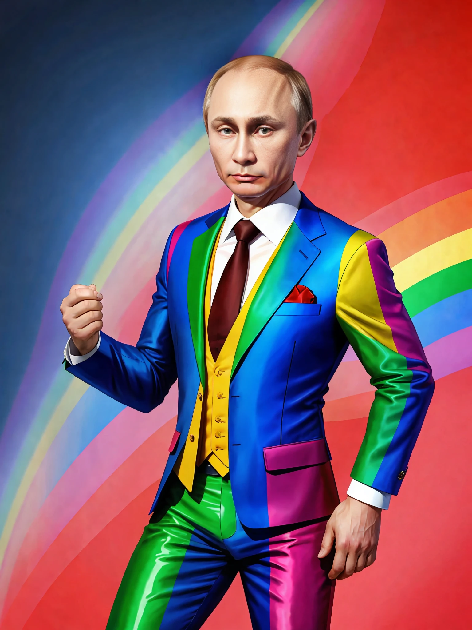 putin in rainbow suit