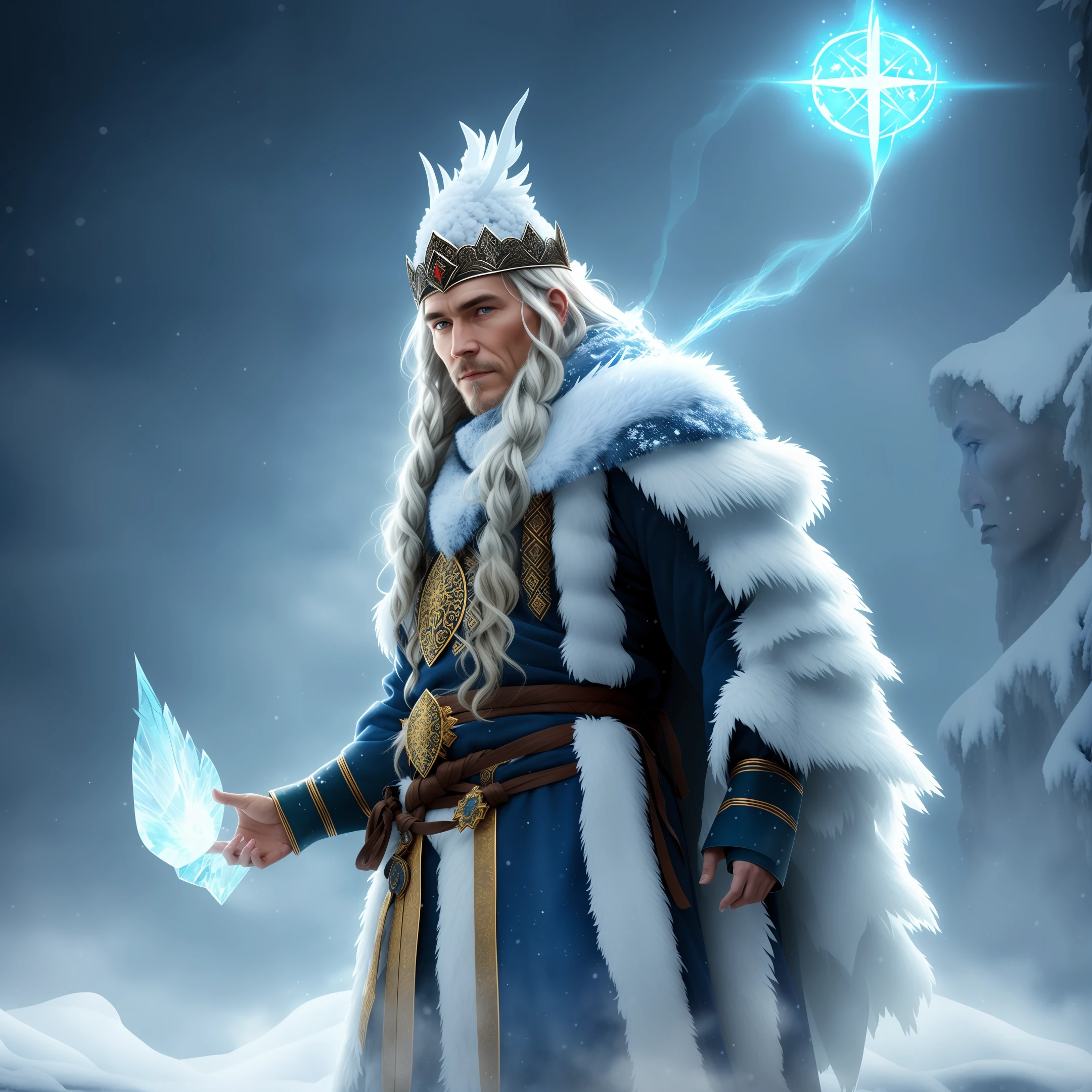 The Nordic Ice Shaman is a powerful and wise shaman, able to control the powers of ice and snow with his ancestral magic. He is a member of the Nordic race, known for his endurance and determination. With his deep knowledge of nature spirits and his ability to control ice, this shaman is able to conjure snowstorms and freeze his enemies while using his magic to heal injuries and protect his tribe. He is a guardian of nature and its people, always ready to face any challenge.