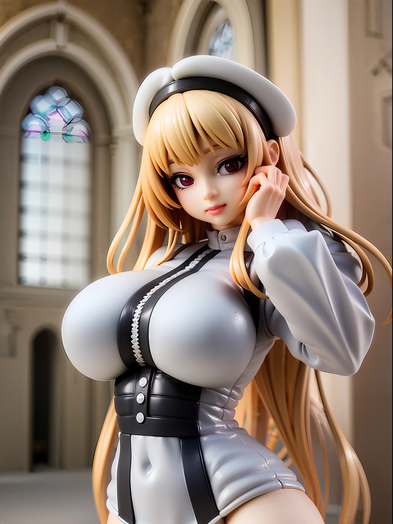 sister, white costume, church, big breasts, ecchi vibe, whip,(8k, RAW photo, best quality, masterpiece:1.2), ultra high res, photo realistic, professional lighting, detailed lighting, professional photography, high quality, high res, extremely detailed, bloom, depth of field, sketch, sharp focus, soft lighting, detailed, detailed skin, to8contrast style