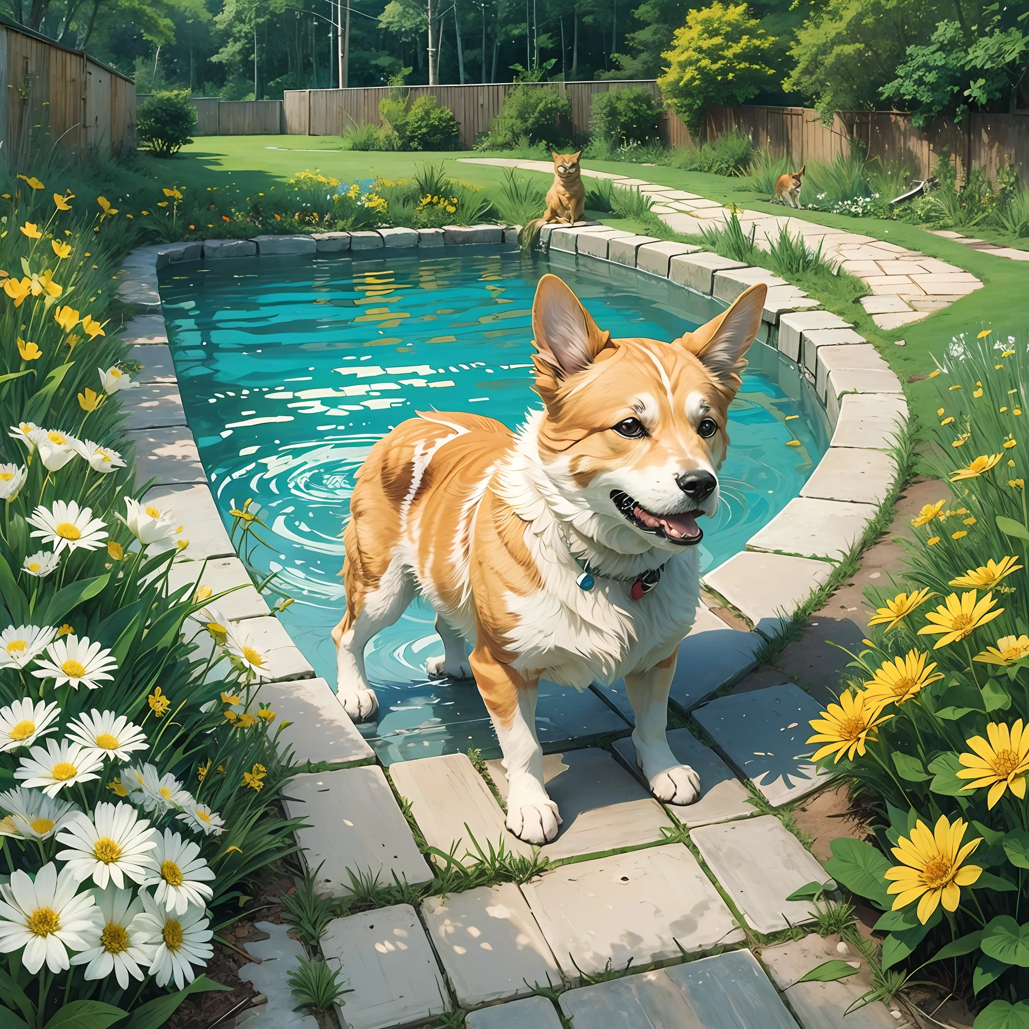 Home,field,Ypê amarelo,pool,flowery,butterfly,dog,cat
